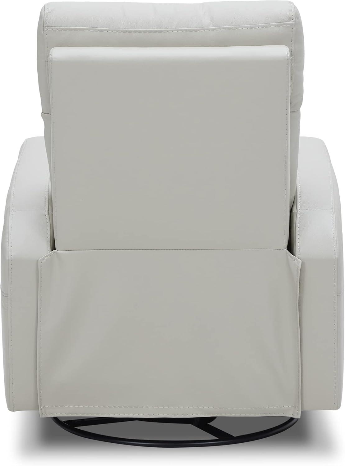image:imageCHITA Genuine Leather Power Swivel Glider Recliner Chair FSC Certified Double Layer Backrest Truck Armrest Recliner Chair Sofa for Living RoomWhiteLight Grey