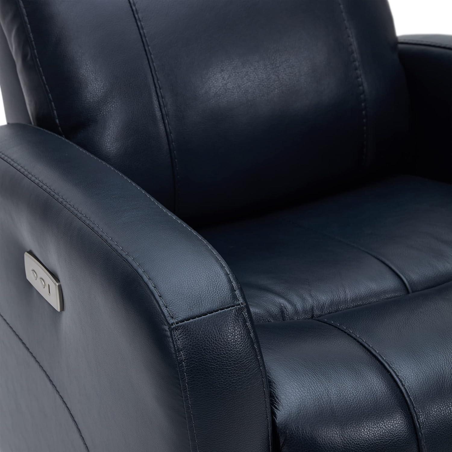 image:imageCHITA Genuine Leather Power Swivel Glider Recliner Chair FSC Certified Double Layer Backrest Truck Armrest Recliner Chair Sofa for Living RoomWhiteNavy