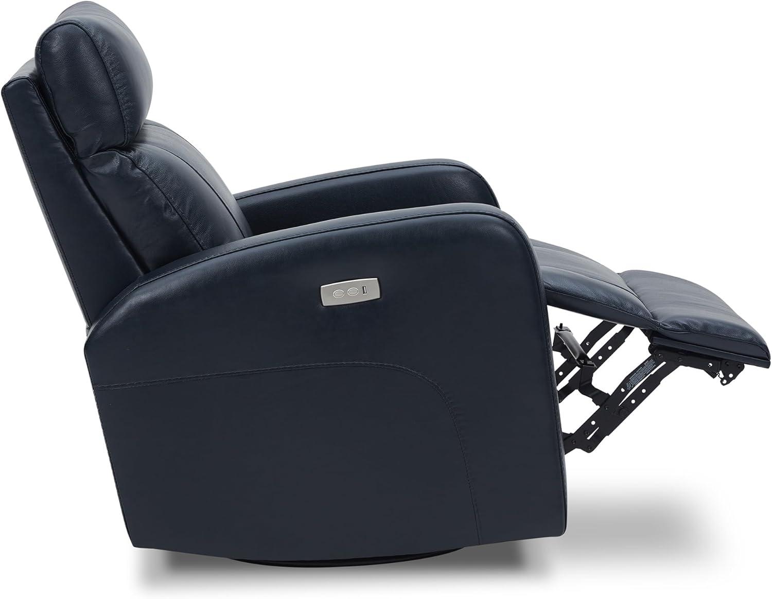 image:imageCHITA Genuine Leather Power Swivel Glider Recliner Chair FSC Certified Double Layer Backrest Truck Armrest Recliner Chair Sofa for Living RoomWhiteNavy