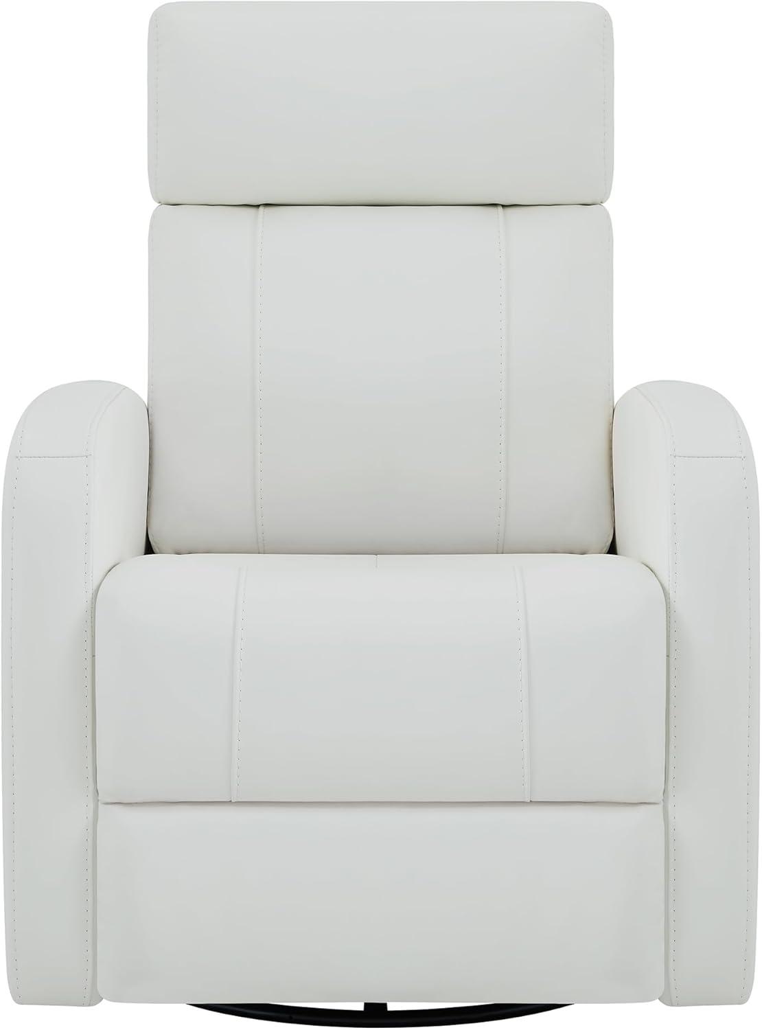image:imageCHITA Genuine Leather Power Swivel Glider Recliner Chair FSC Certified Double Layer Backrest Truck Armrest Recliner Chair Sofa for Living RoomWhiteWhite