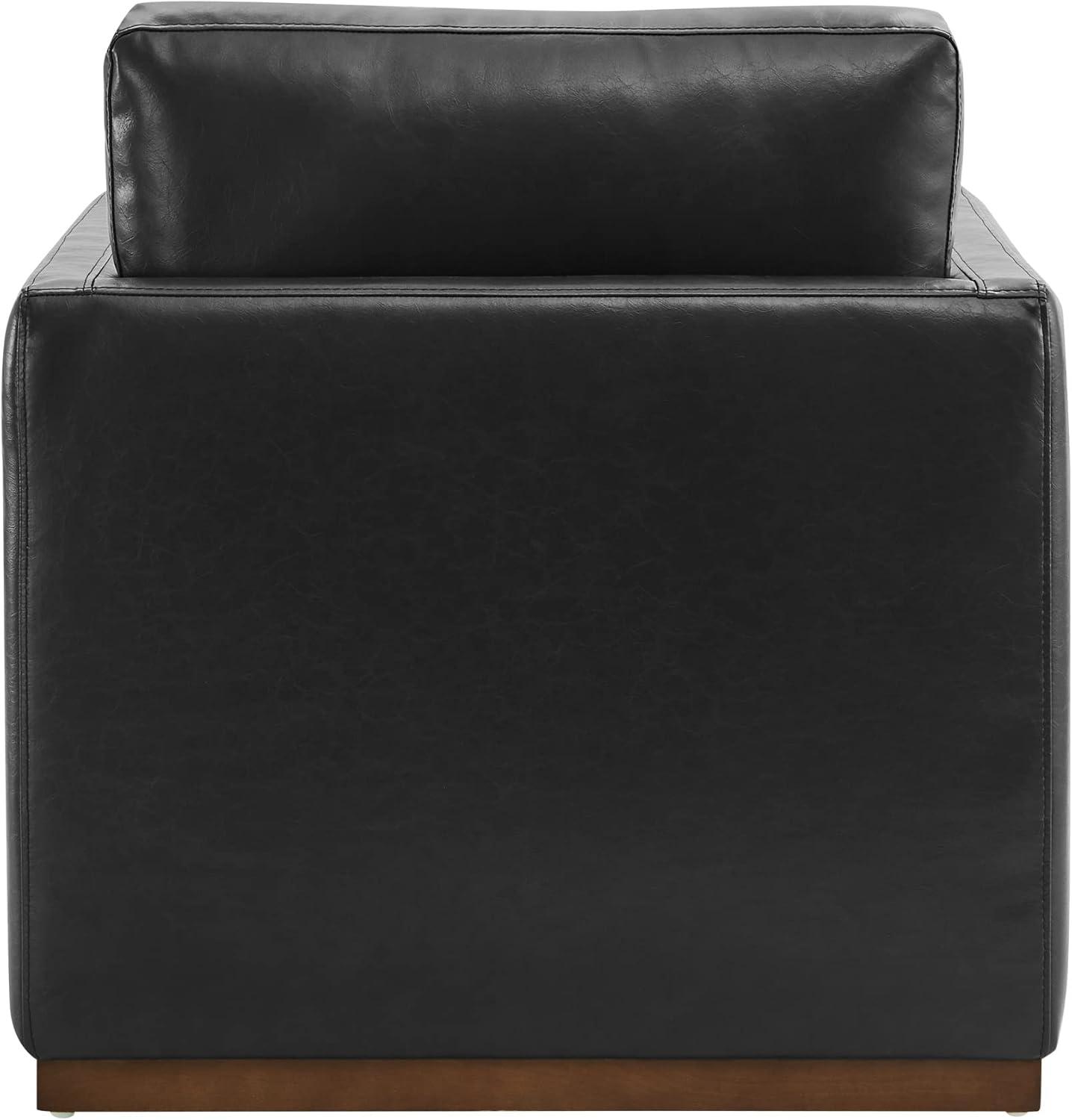 image:imageCHITA Genuine Leather Swivel Accent Chair FSC Certified Mid Century Modern Arm Chair for Living Room and Bedroom Fully Assembled SaddleBlack