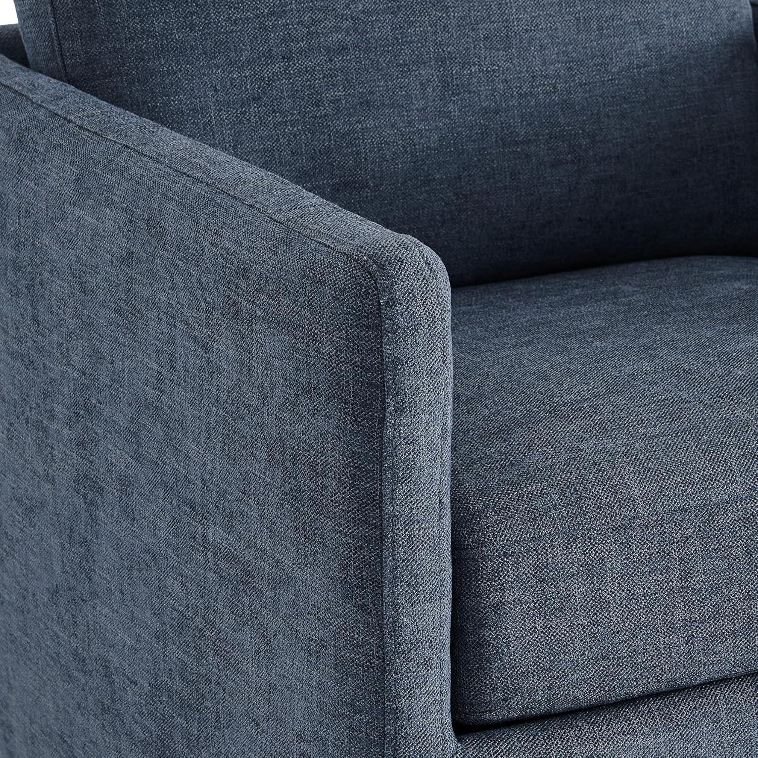 image:imageCHITA Genuine Leather Swivel Accent Chair FSC Certified Mid Century Modern Arm Chair for Living Room and Bedroom Fully Assembled SaddleBule
