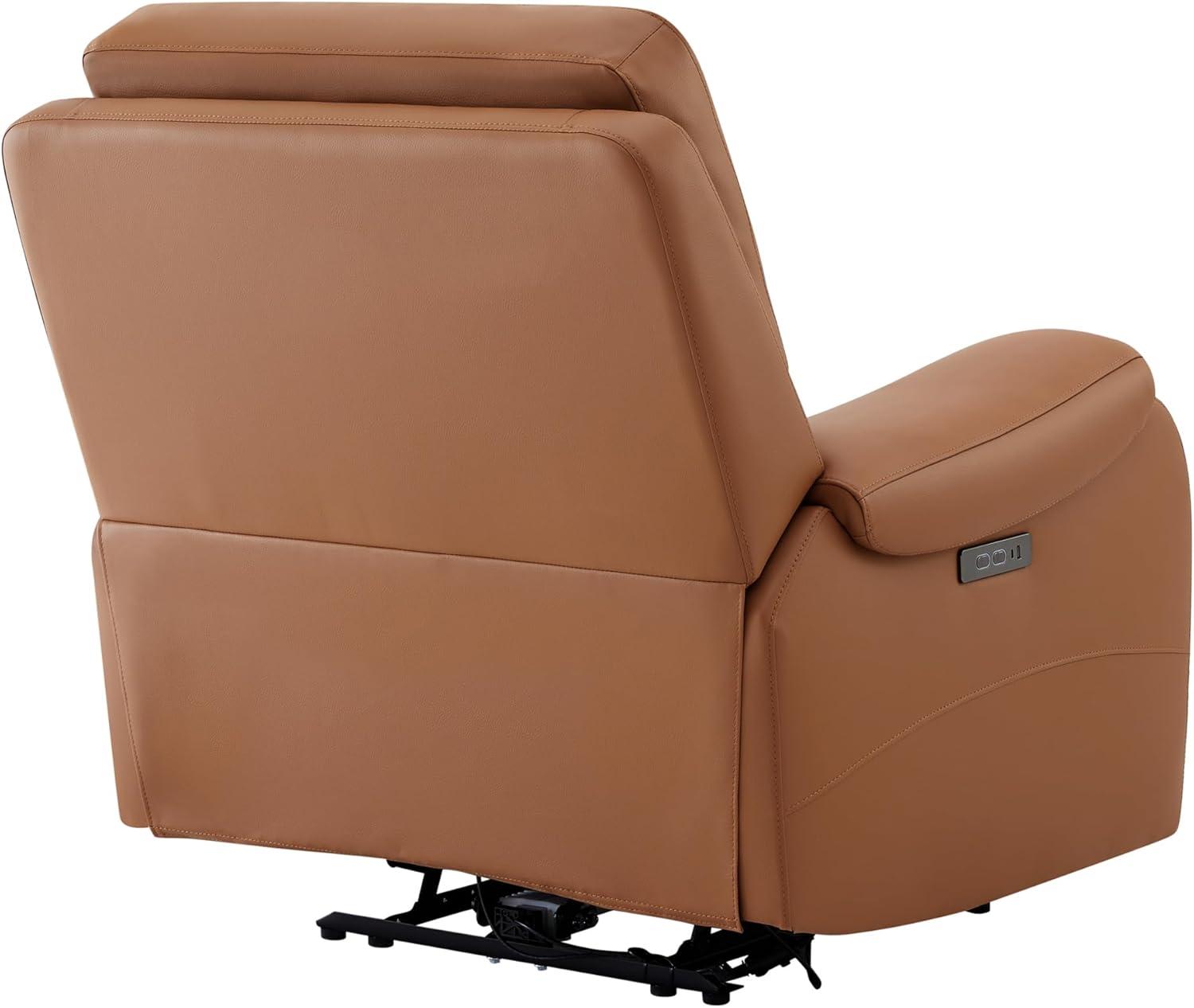 image:imageCHITA Large Power Zero Gravity Recliner Chair Genuine Leather Recliner Chair for Adults with Adjustable Power Headrest and Hidden SlideOut Cupholders USB and TypeC Ports Creamy GreySaddle