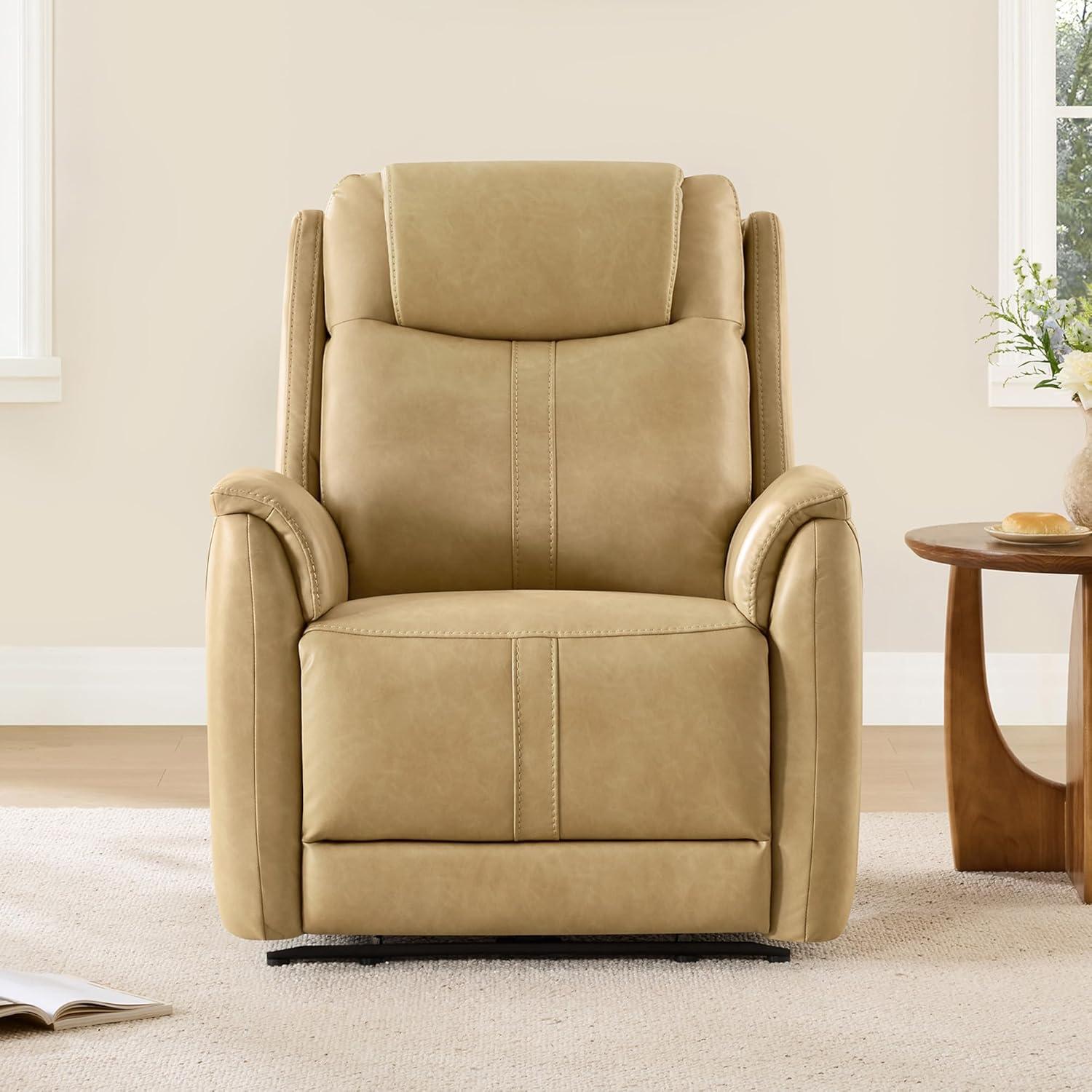 image:imageCHITA Power Recliner Chairs for Adults Electric Leather Super Zero Gravity Recliner with USB amp TypeC Charging Ports for Living Room Bedroom amp Home Theater Relaxation Faux Leather in ChocolateTan