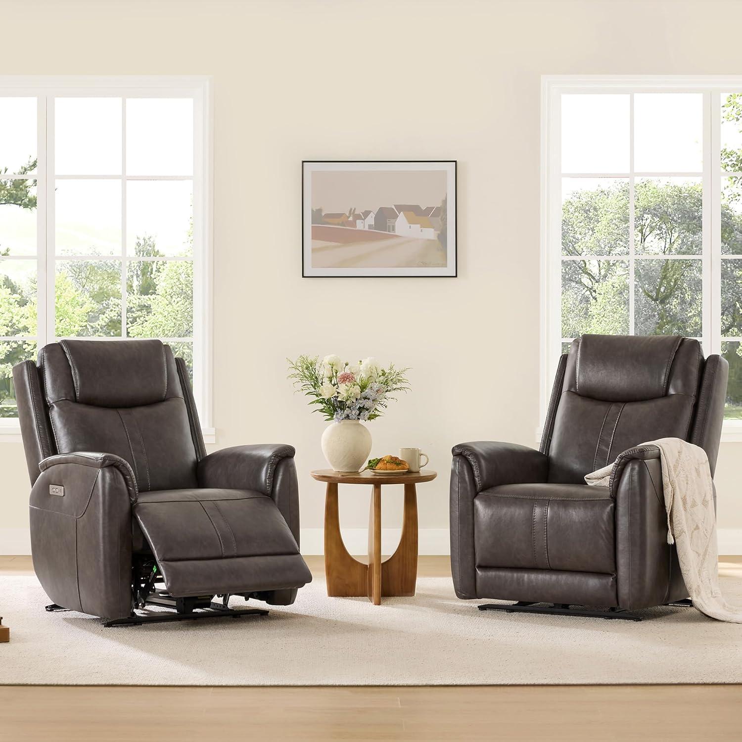 image:imageCHITA Power Recliner Chairs for Adults Electric Leather Super Zero Gravity Recliner with USB amp TypeC Charging Ports for Living Room Bedroom amp Home Theater Relaxation Faux Leather in ChocolateChocolate