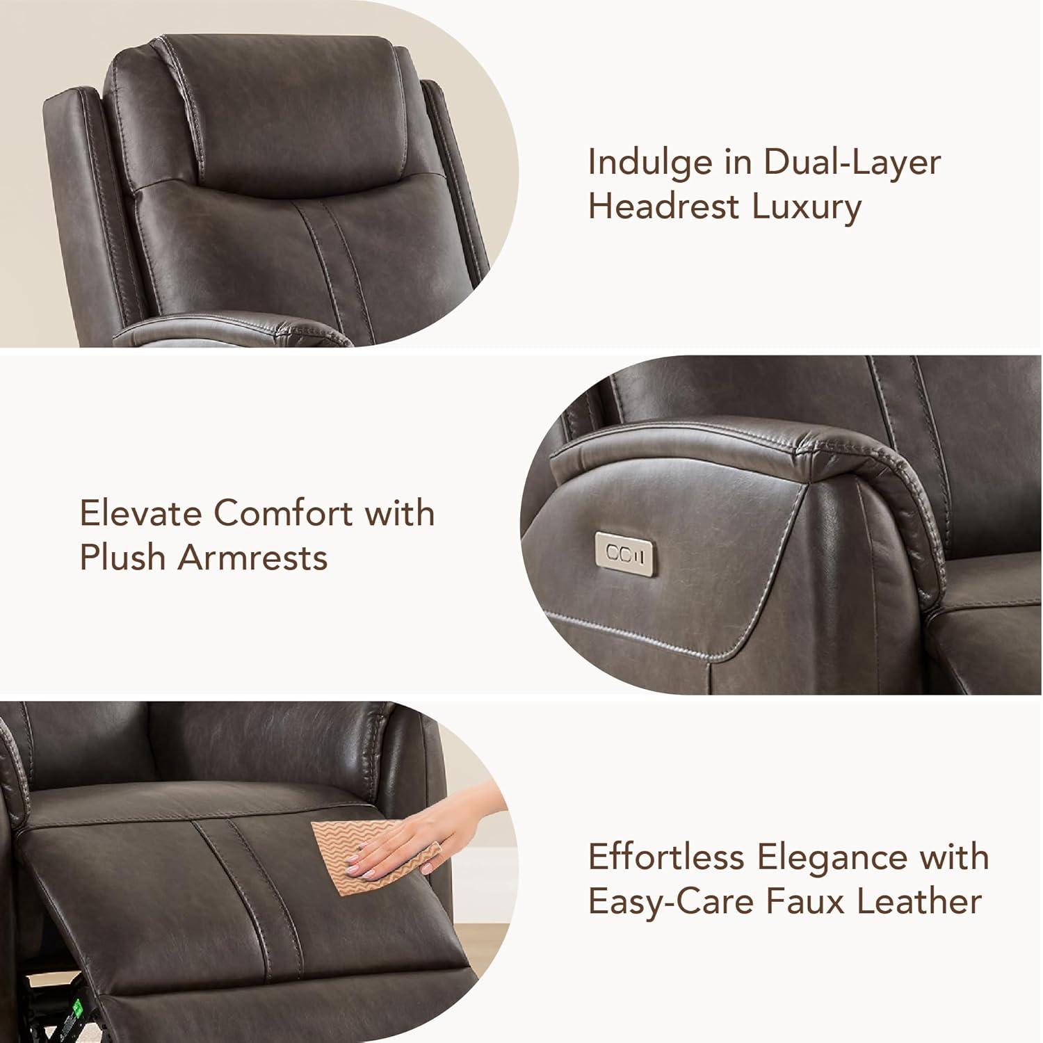 image:imageCHITA Power Recliner Chairs for Adults Electric Leather Super Zero Gravity Recliner with USB amp TypeC Charging Ports for Living Room Bedroom amp Home Theater Relaxation Faux Leather in ChocolateChocolate