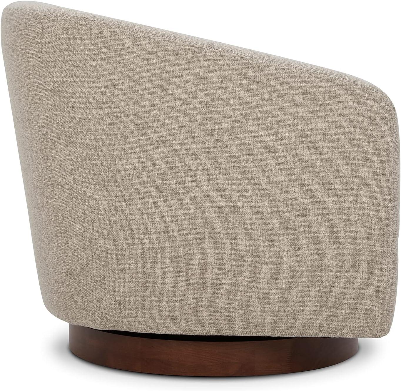 image:imageCHITA Swivel Accent Chair FSC Certified Upholstered Fabric Barrel Chair for Living Room Fully Assembled Flax BeigeFlax Beige