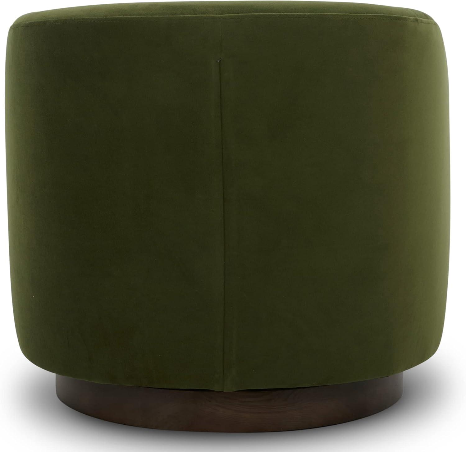 image:imageCHITA Swivel Accent Chair FSC Certified Upholstered Fabric Barrel Chair for Living Room Fully Assembled Flax BeigeForest Green
