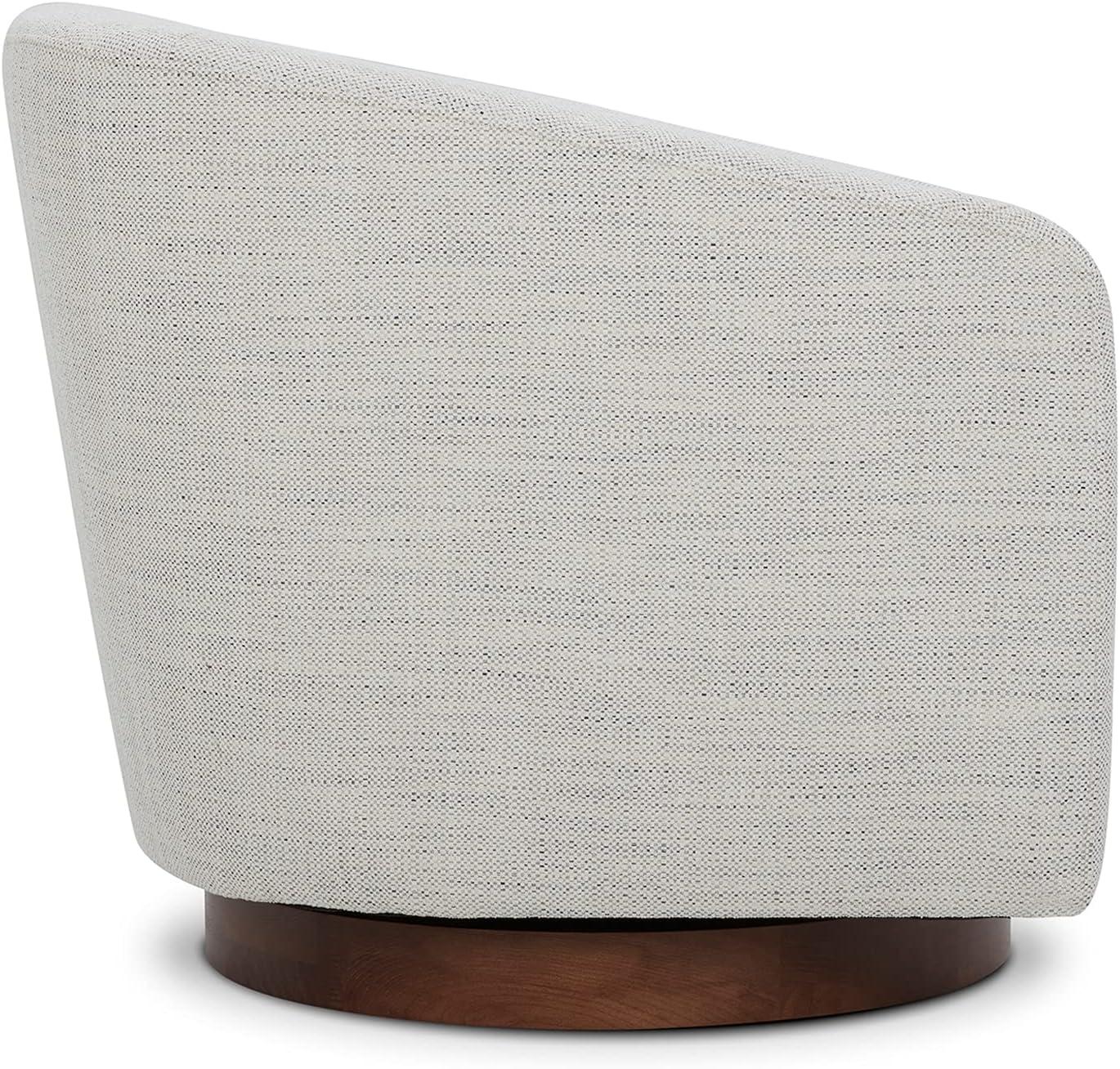 image:imageCHITA Swivel Accent Chair FSC Certified Upholstered Fabric Barrel Chair for Living Room Fully Assembled Flax BeigeIvory