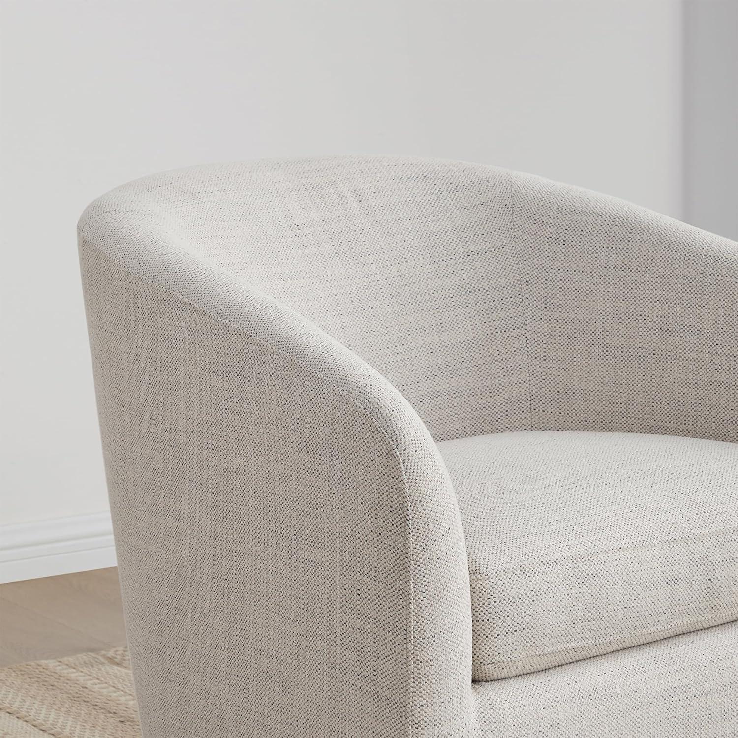 image:imageCHITA Swivel Accent Chair FSC Certified Upholstered Fabric Barrel Chair for Living Room Fully Assembled Flax BeigeIvory