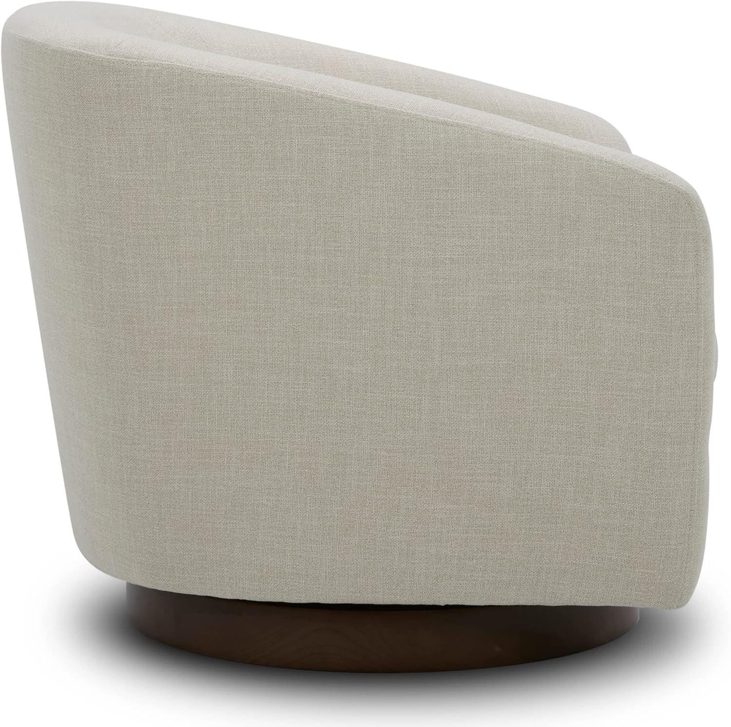 image:imageCHITA Swivel Accent Chair FSC Certified Upholstered Fabric Barrel Chair for Living Room Fully Assembled Flax BeigeLinen