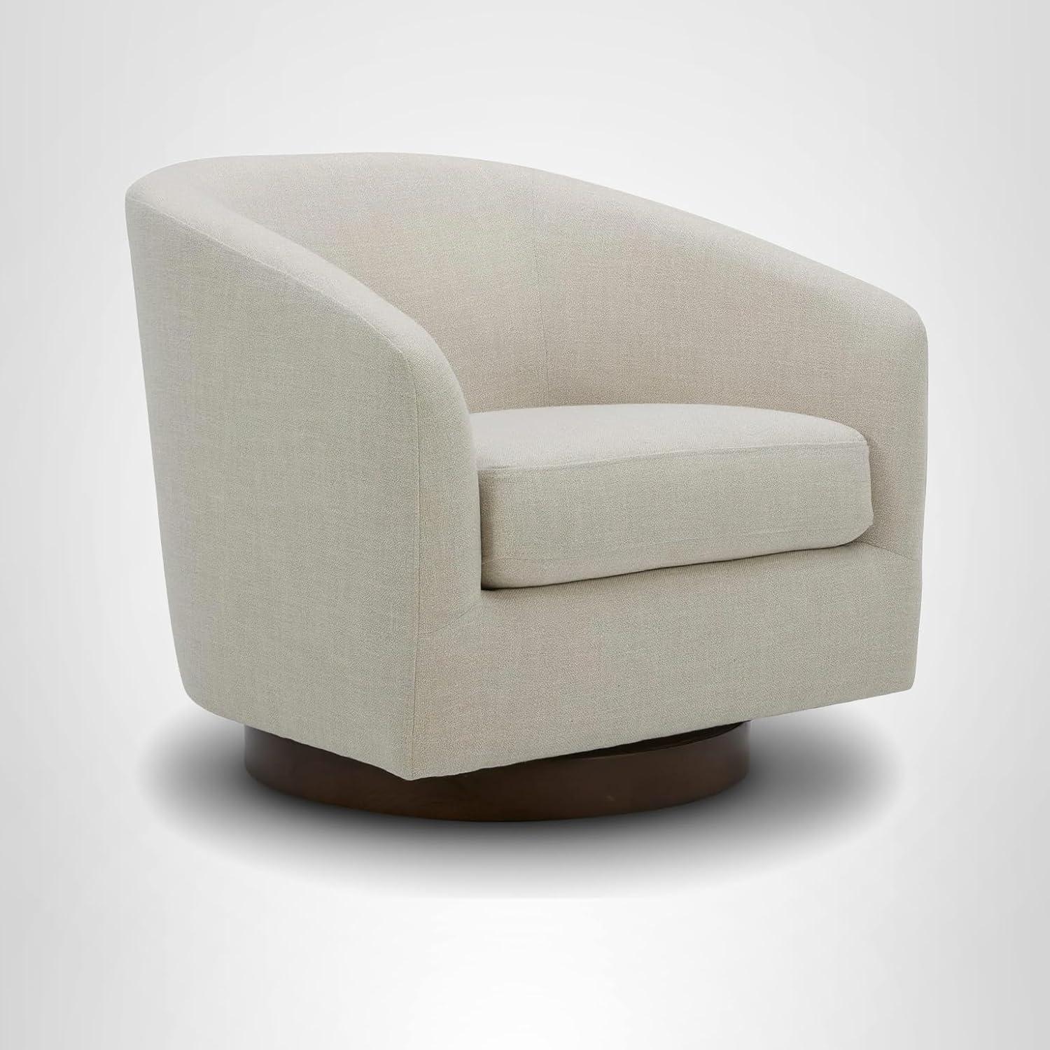 image:imageCHITA Swivel Accent Chair FSC Certified Upholstered Fabric Barrel Chair for Living Room Fully Assembled Flax BeigeLinen