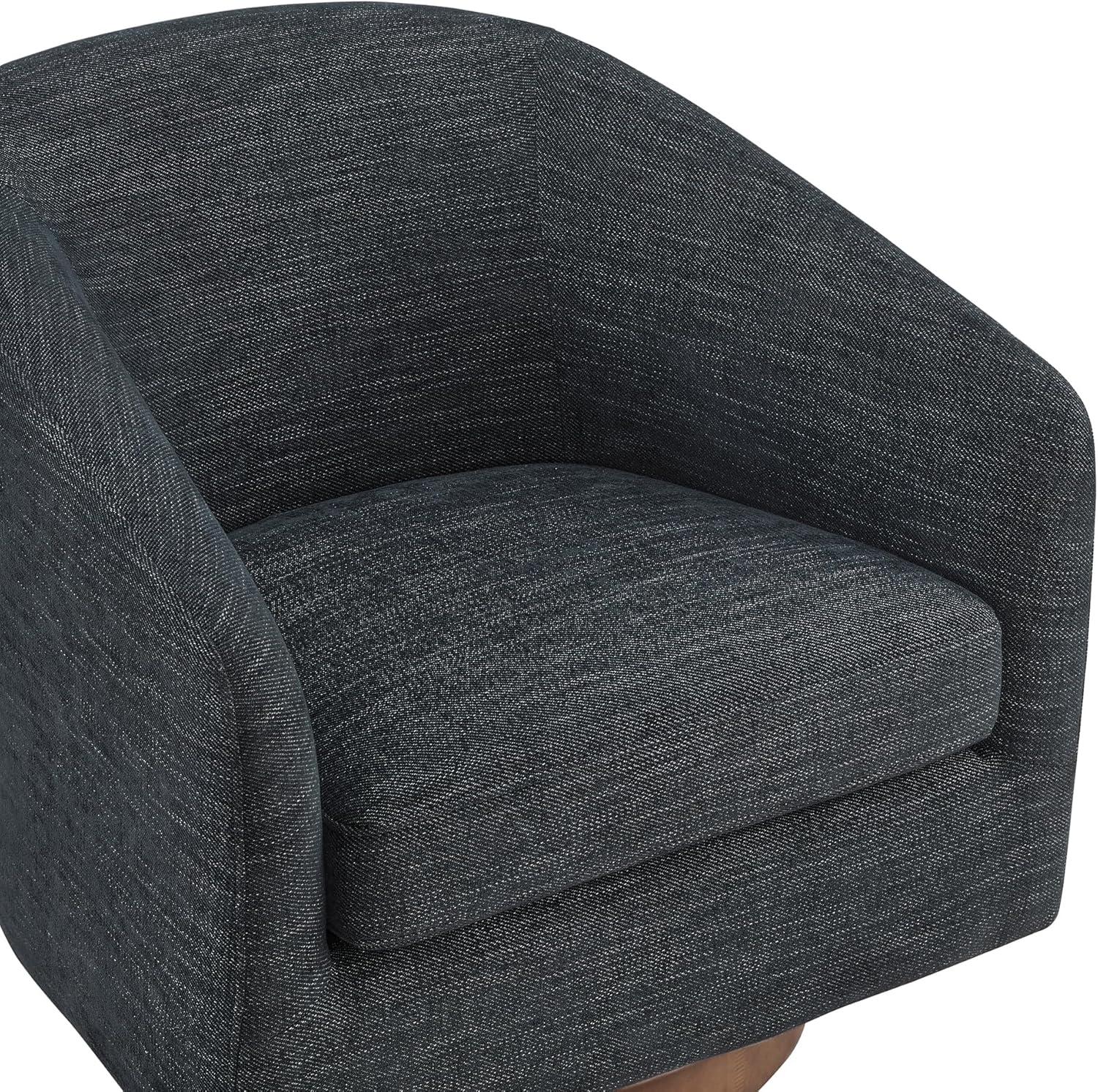 image:imageCHITA Swivel Accent Chair FSC Certified Upholstered Fabric Barrel Chair for Living Room Fully Assembled Flax BeigeMidnight