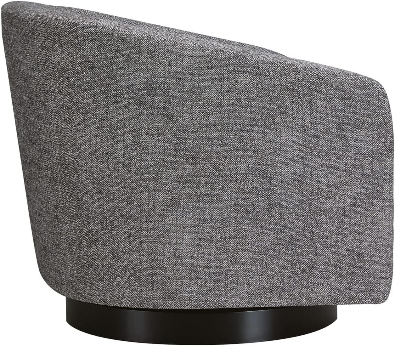 image:imageCHITA Swivel Accent Chair FSC Certified Upholstered Fabric Barrel Chair for Living Room Fully Assembled Flax BeigePebble Grey