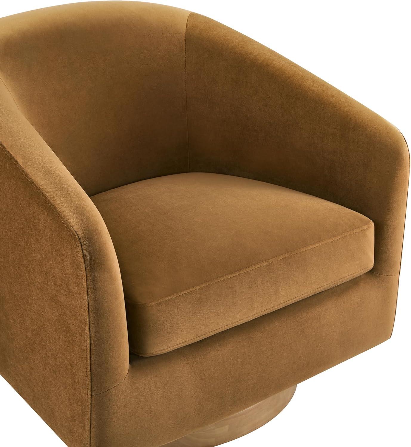 image:imageCHITA Swivel Accent Chair FSC Certified Upholstered Fabric Barrel Chair for Living Room Fully Assembled Flax BeigeSand