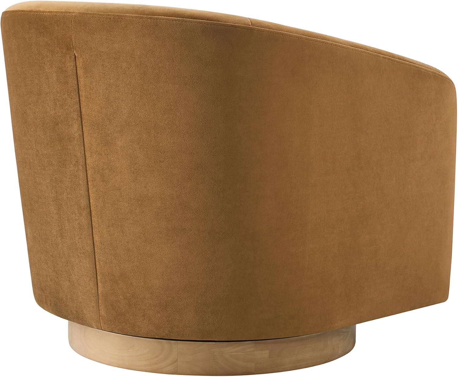 image:imageCHITA Swivel Accent Chair FSC Certified Upholstered Fabric Barrel Chair for Living Room Fully Assembled Flax BeigeSand