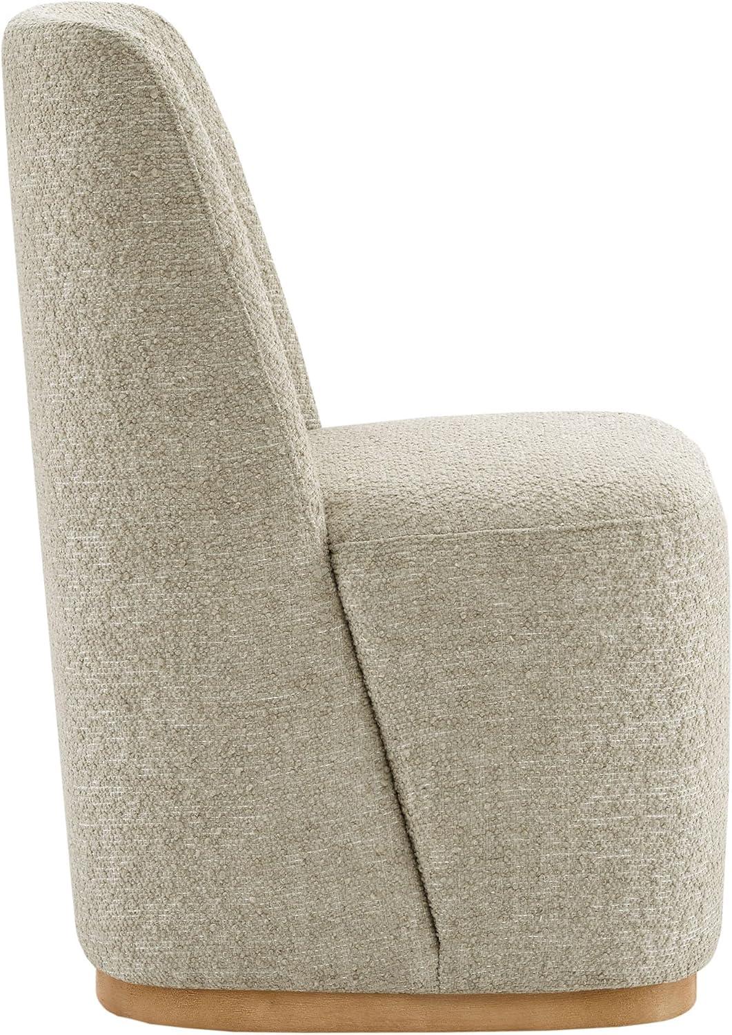 image:imageCHITA Upholstered Rolling Dining Chair on Casters Set of 2 FSC Certified Modern Fabric Dining Chair with Casters Boucle Dining Chairs for Reading Room Kitchen Dining Room PearlOatmeal