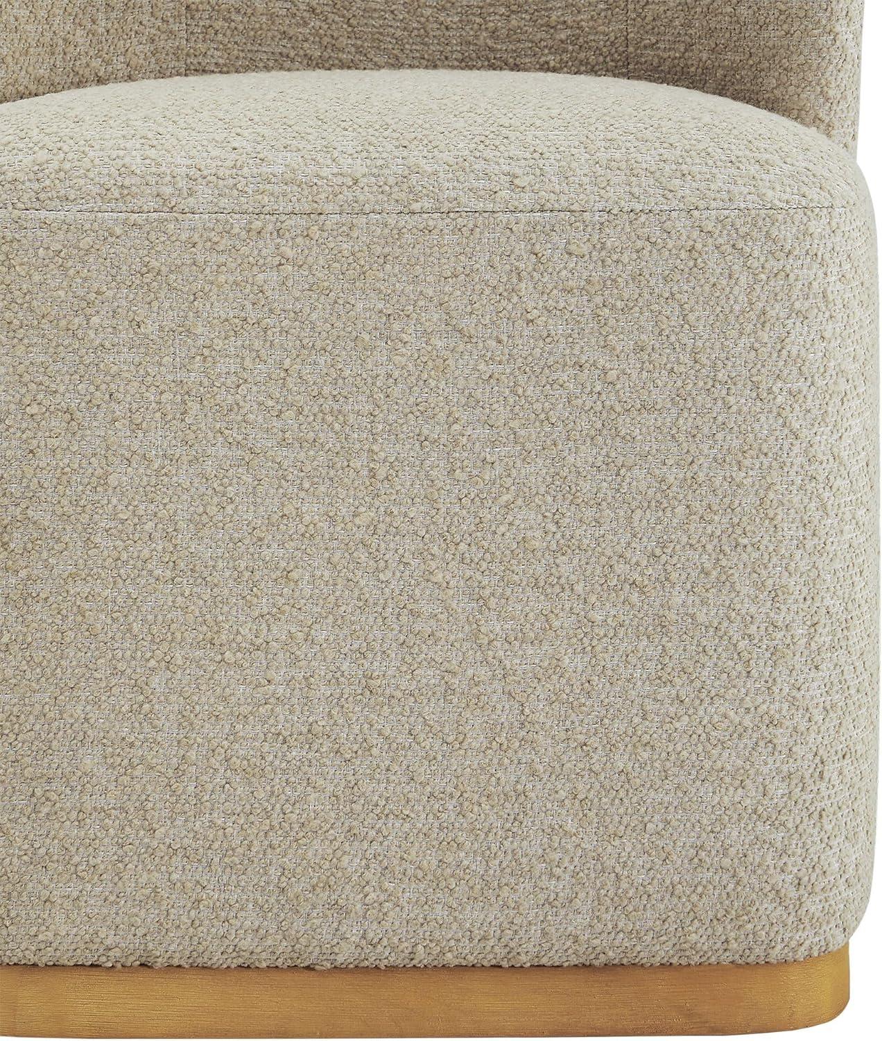 image:imageCHITA Upholstered Rolling Dining Chair on Casters Set of 2 FSC Certified Modern Fabric Dining Chair with Casters Boucle Dining Chairs for Reading Room Kitchen Dining Room PearlOatmeal