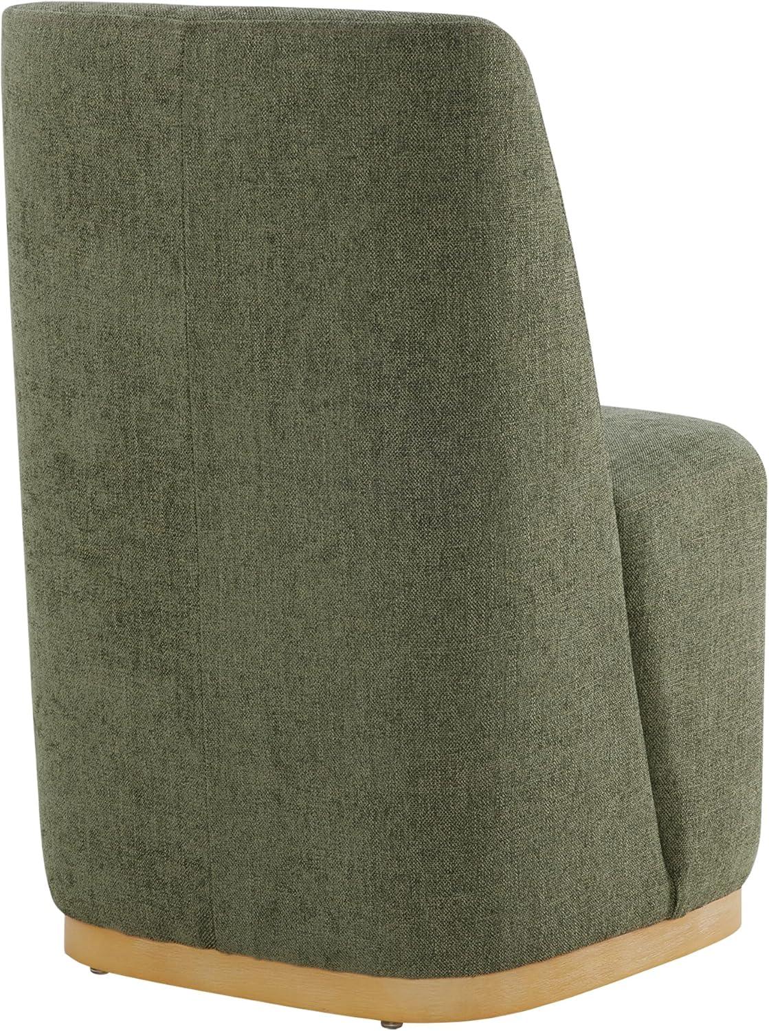 image:imageCHITA Upholstered Rolling Dining Chair on Casters Set of 2 FSC Certified Modern Fabric Dining Chair with Casters Boucle Dining Chairs for Reading Room Kitchen Dining Room PearlMoss Green