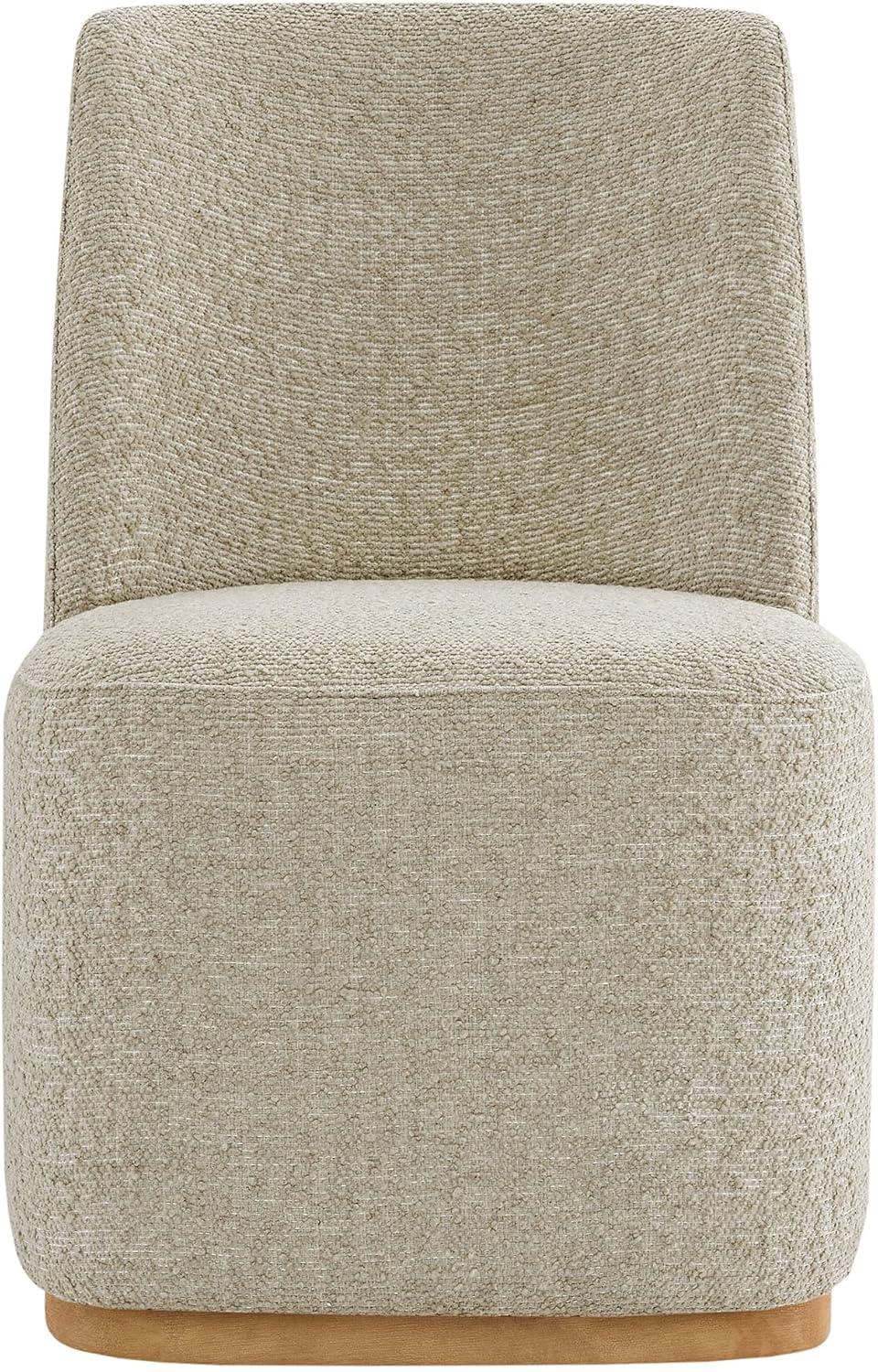 image:imageCHITA Upholstered Rolling Dining Chair on Casters Set of 2 FSC Certified Modern Fabric Dining Chair with Casters Boucle Dining Chairs for Reading Room Kitchen Dining Room PearlOatmeal