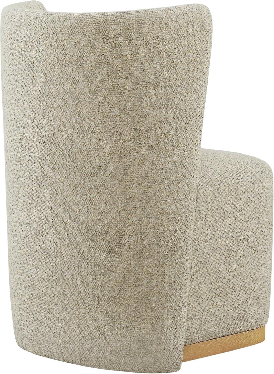 image:imageCHITA Upholstered Rolling Dining Chair on Casters Set of 2 FSC Certified Modern Fabric Dining Chair with Casters Boucle Dining Chairs for Reading Room Kitchen Dining Room PearlOatmeal