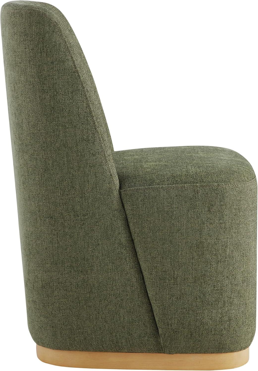 image:imageCHITA Upholstered Rolling Dining Chair on Casters Set of 2 FSC Certified Modern Fabric Dining Chair with Casters Boucle Dining Chairs for Reading Room Kitchen Dining Room PearlMoss Green
