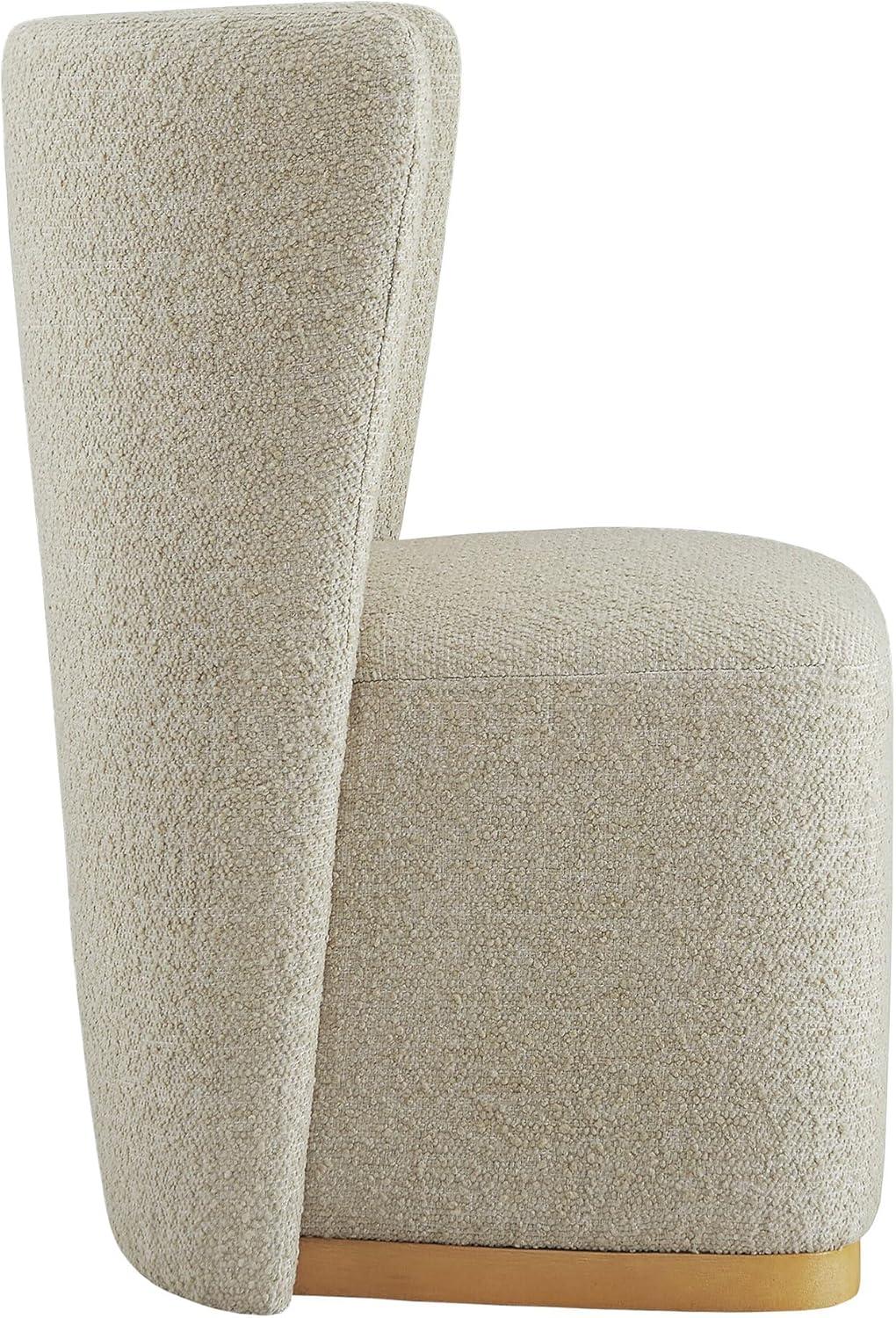 image:imageCHITA Upholstered Rolling Dining Chair on Casters Set of 2 FSC Certified Modern Fabric Dining Chair with Casters Boucle Dining Chairs for Reading Room Kitchen Dining Room PearlOatmeal