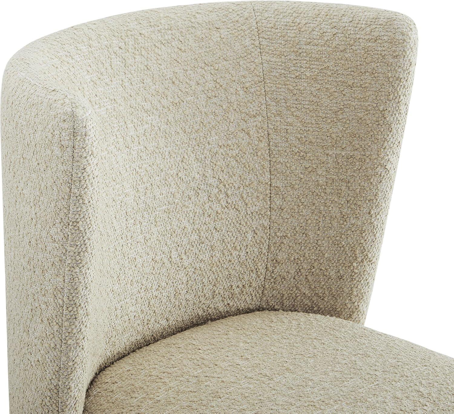 image:imageCHITA Upholstered Rolling Dining Chair on Casters Set of 2 FSC Certified Modern Fabric Dining Chair with Casters Boucle Dining Chairs for Reading Room Kitchen Dining Room PearlOatmeal