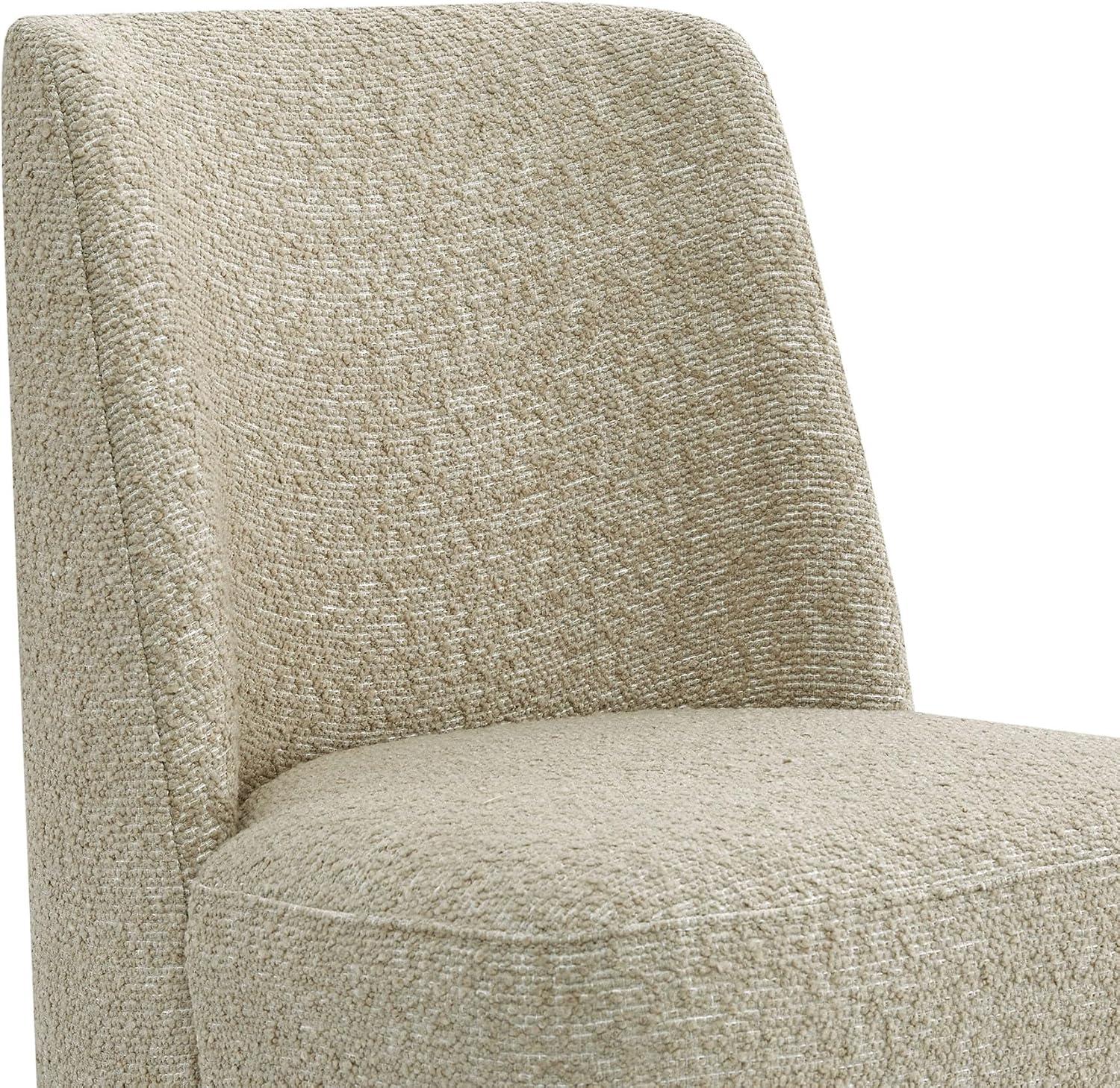 image:imageCHITA Upholstered Rolling Dining Chair on Casters Set of 2 FSC Certified Modern Fabric Dining Chair with Casters Boucle Dining Chairs for Reading Room Kitchen Dining Room PearlOatmeal