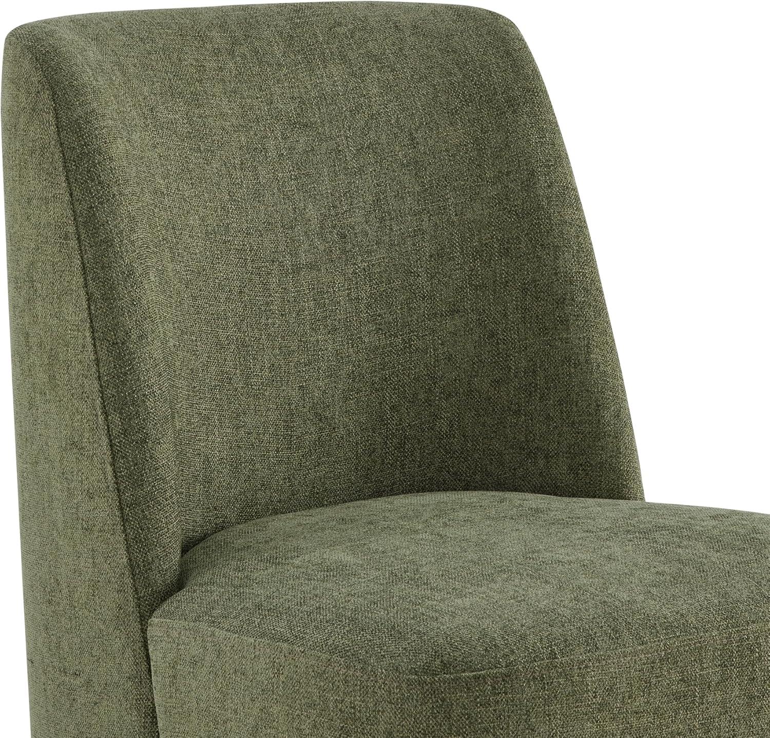 image:imageCHITA Upholstered Rolling Dining Chair on Casters Set of 2 FSC Certified Modern Fabric Dining Chair with Casters Boucle Dining Chairs for Reading Room Kitchen Dining Room PearlMoss Green