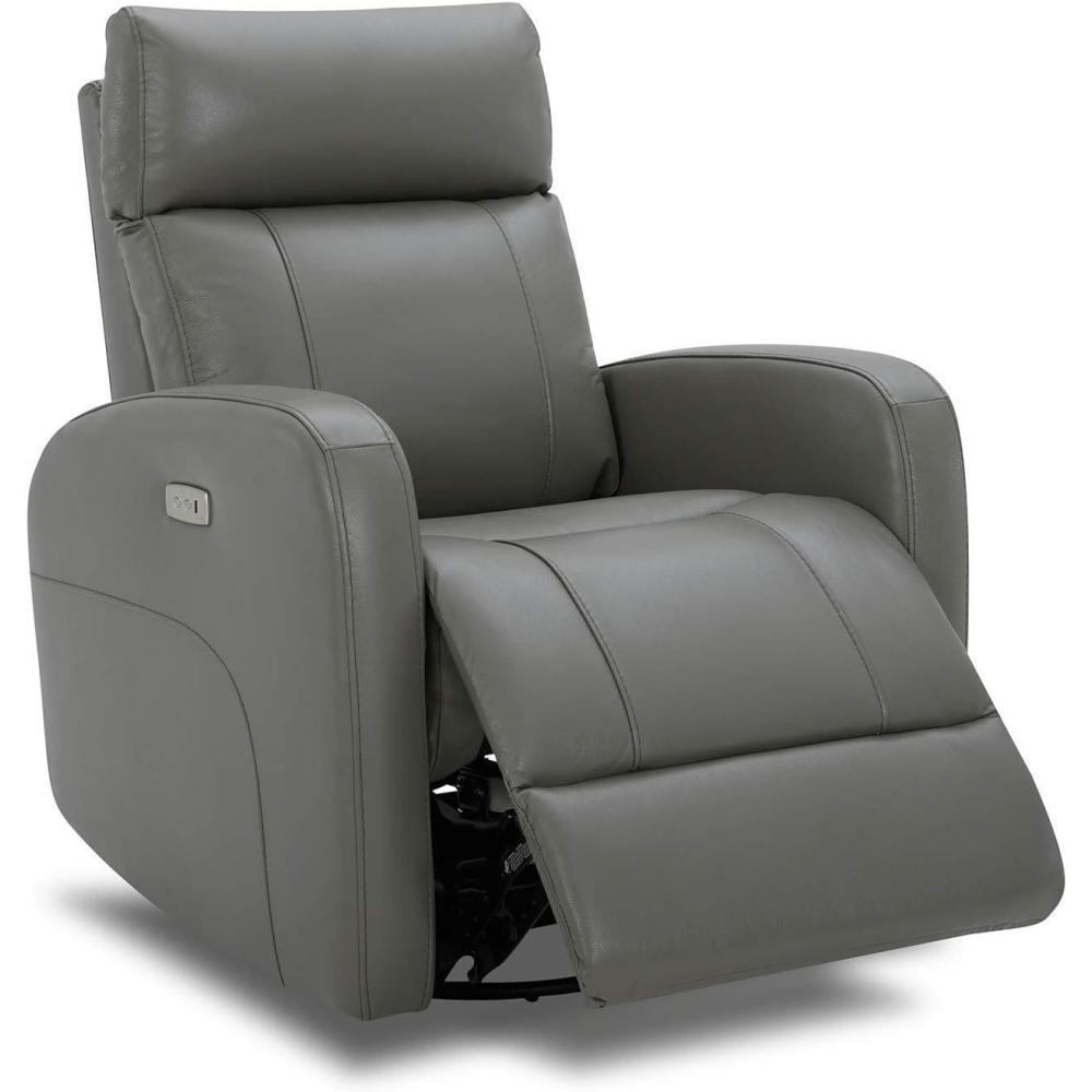 image:imageCHITA Genuine Leather Power Swivel Glider Recliner Chair FSC Certified Double Layer Backrest Truck Armrest Recliner Chair Sofa for Living RoomWhiteHaze