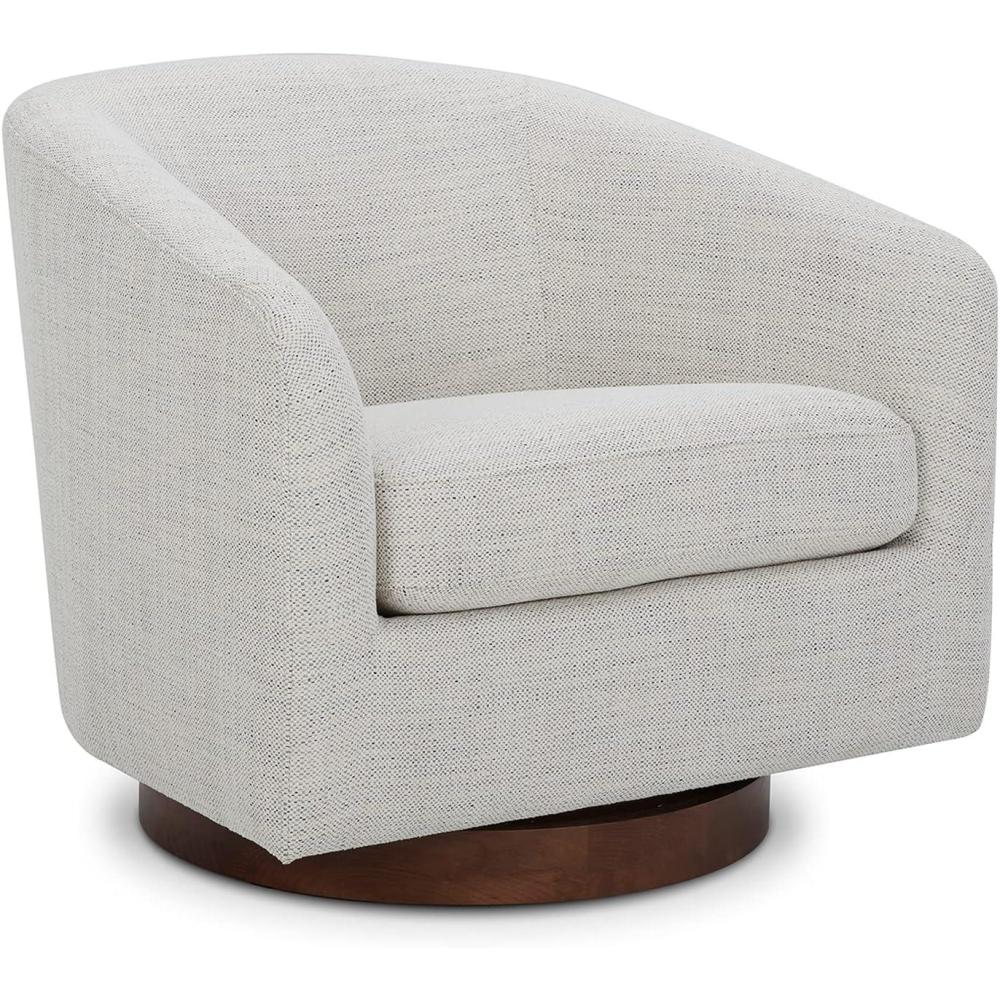 image:imageCHITA Swivel Accent Chair FSC Certified Upholstered Fabric Barrel Chair for Living Room Fully Assembled Flax BeigeIvory