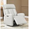 image:imageCHITA Leather Power Swivel Recliner Chair for Adults Triple Motor Electric Rocker Recliner for Living Room with Adjustable Headrest and Lumbar Support USB amp TypeC Charging Ports Saddle BrownCreamy Grey