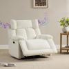image:imageCHITA Oversized Power Recliner Chair with Bluetooth Speakers for Adults Lay Flat Recliner with Power Lumbar Support Manual Winged Headrest and USB amp TypeC Charging Ports CreamCream