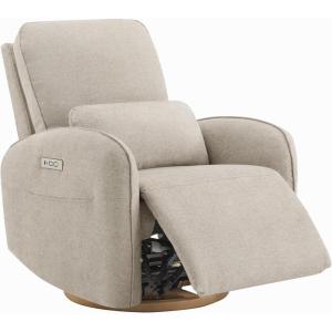 CHITA Power Nursery Glider Recliner Chair, Electric Swivel Rocker Recliner for Adults, Rocking Chair with Removable Lumbar Pillow for Living Room, FSC Certified, Fabric in Khaki(Khaki)
