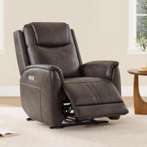 CHITA Power Recliner Chairs for Adults, Electric Leather Super Zero Gravity Recliner with USB & Type-C Charging Ports for Living Room, Bedroom & Home Theater Relaxation, Faux Leather in Chocolate(Chocolate)