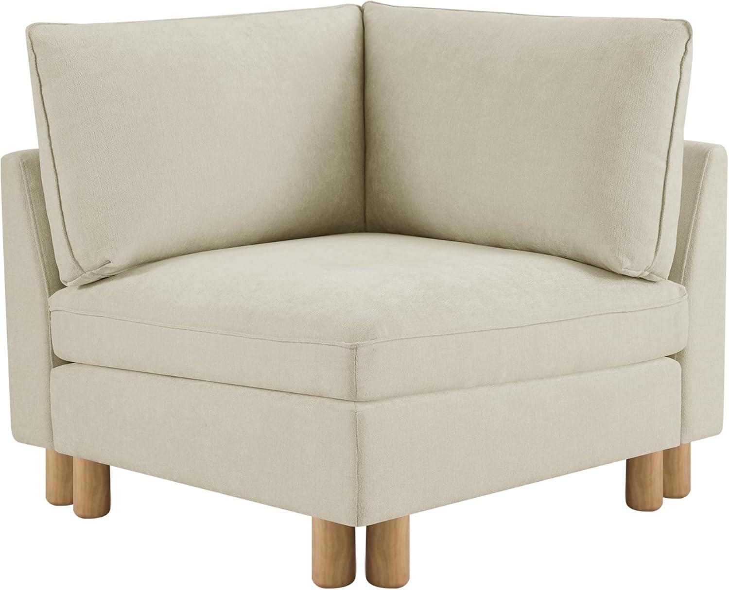 image:imageCHITA 92 Super Large Sectional Couches for Living Room Modular Cloud Couch Sectional Sofa Premium Fabric Couches Down Filled High Density Foam Chenille in Cream 2 Seater LoveseatCream