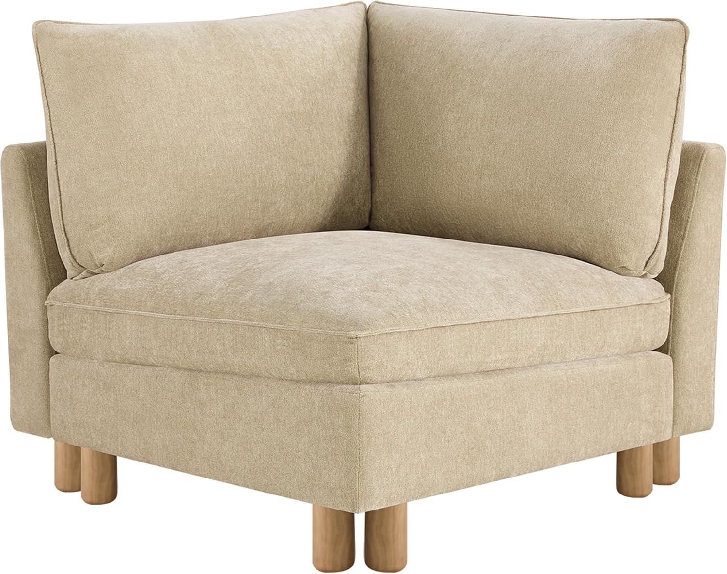 image:imageCHITA 92 Super Large Sectional Couches for Living Room Modular Cloud Couch Sectional Sofa Premium Fabric Couches Down Filled High Density Foam Chenille in Cream 2 Seater LoveseatBeige