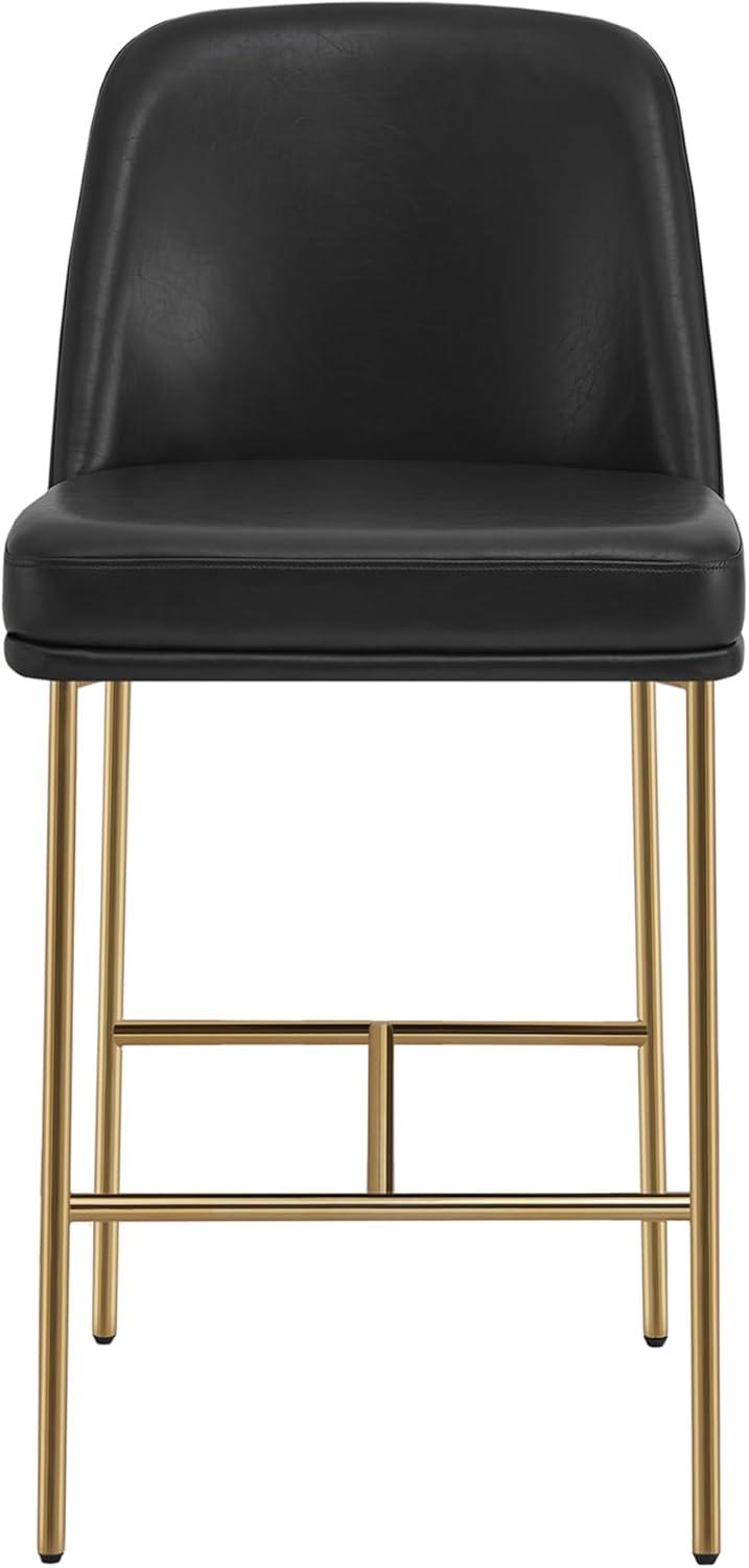 image:imageCHITA Counter Height Bar Stools Set of 2 FSC Certified Metal Barstools for Kitchen Island 27 H Seat Height Fabric Light Grey MultiColoredBlack