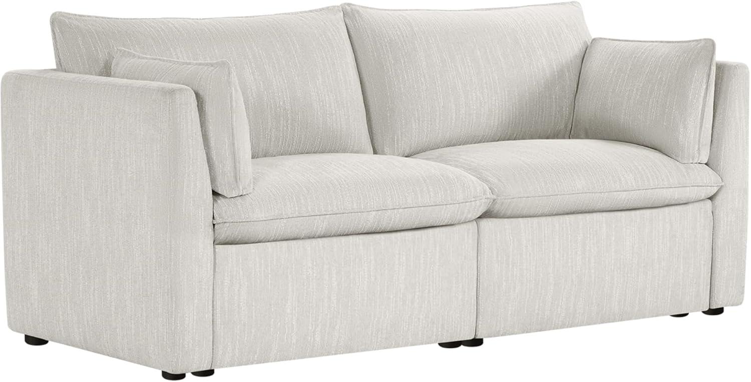 image:imageCHITA Luxury Oversized VShaped Sectional Modular Sofa Premium Down Filled Cloud Couch FSC Certified 107Width 6 Seat and 1 Middle Corner for Living Room CreamSnow Loveseat