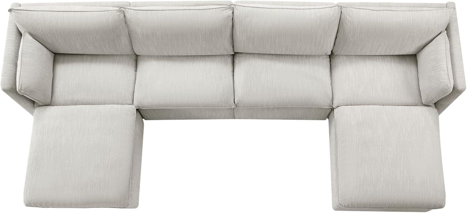 image:imageCHITA Luxury Oversized VShaped Sectional Modular Sofa Premium Down Filled Cloud Couch FSC Certified 107Width 6 Seat and 1 Middle Corner for Living Room CreamSnow 6 Seat