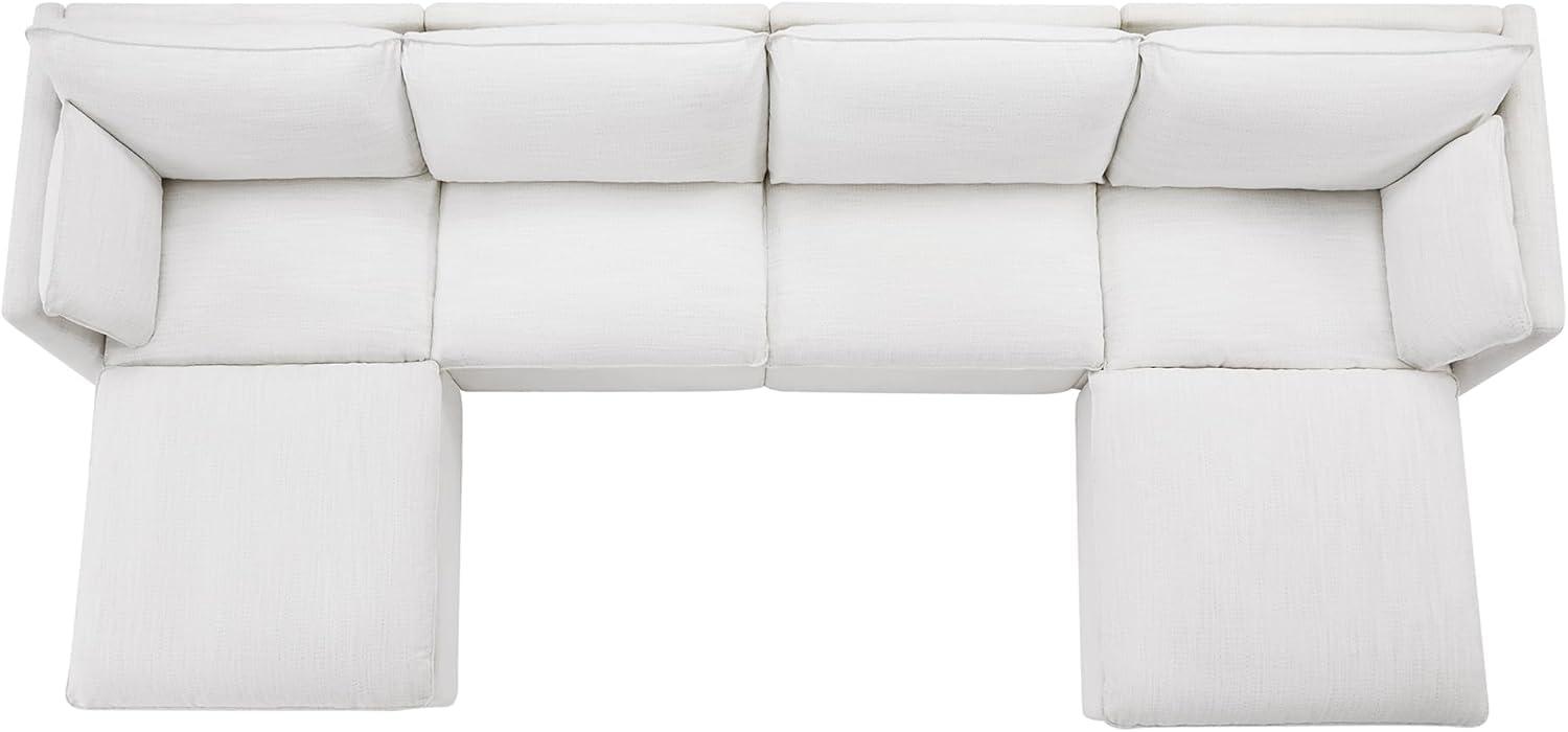 image:imageCHITA Luxury Oversized VShaped Sectional Modular Sofa Premium Down Filled Cloud Couch FSC Certified 107Width 6 Seat and 1 Middle Corner for Living Room CreamCream 6 Seat