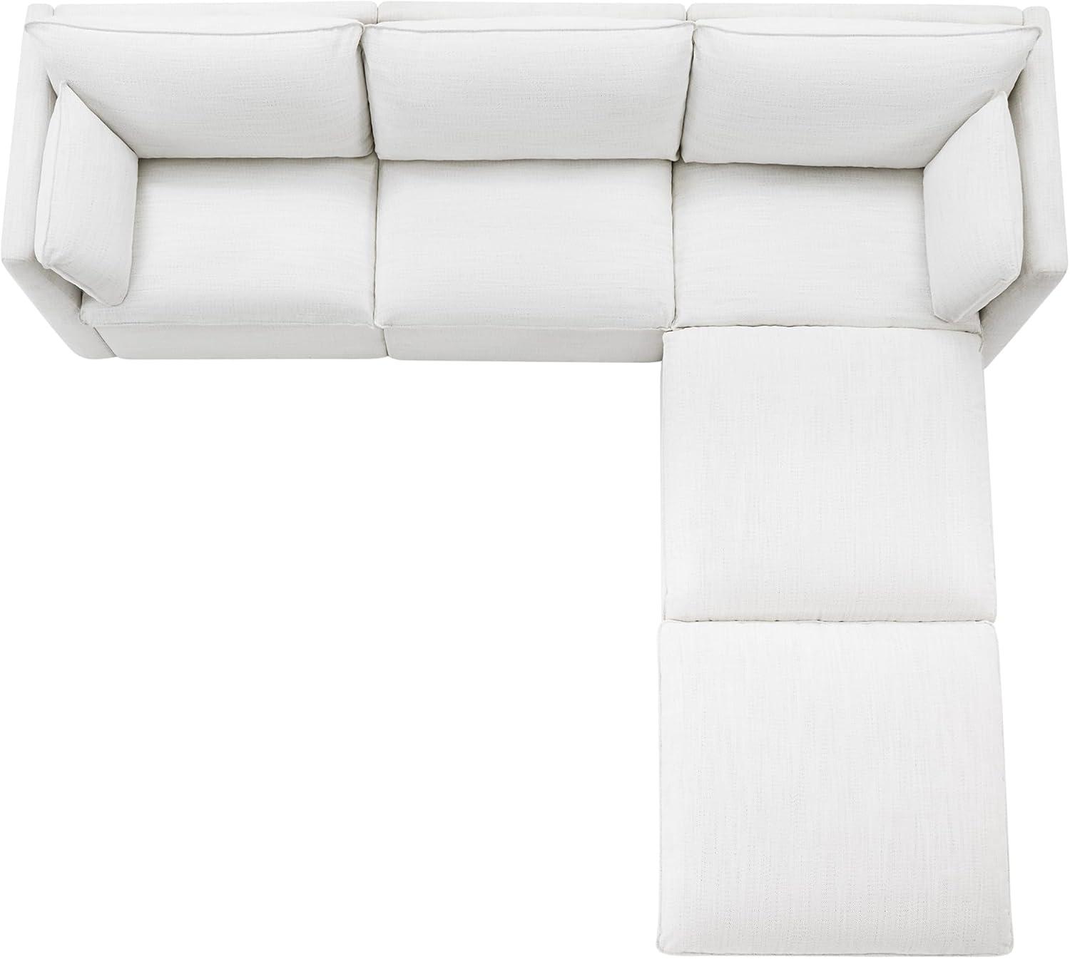 image:imageCHITA Luxury Oversized VShaped Sectional Modular Sofa Premium Down Filled Cloud Couch FSC Certified 107Width 6 Seat and 1 Middle Corner for Living Room CreamCream 5 Seat