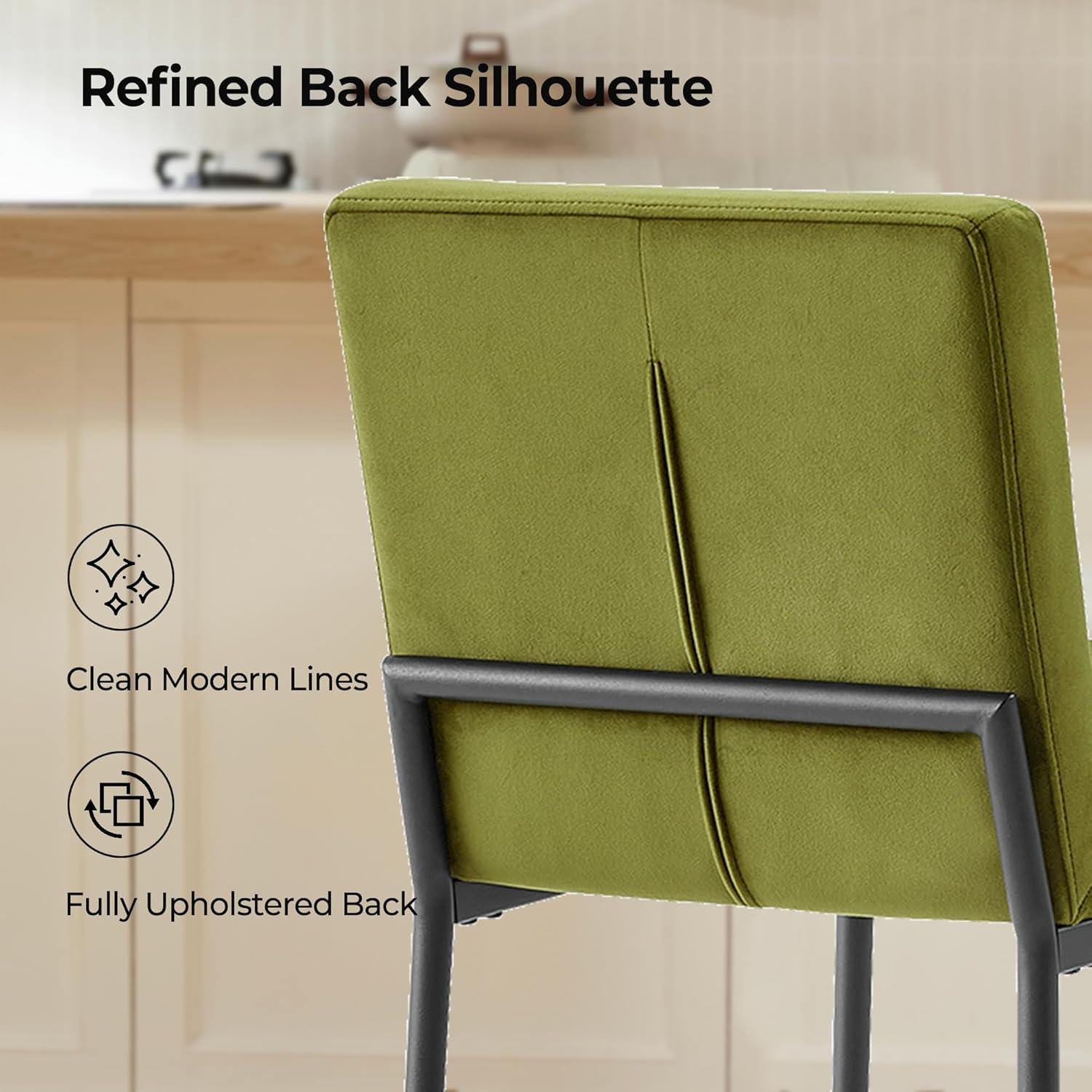 image:imageCHITA Metal Bar Stools Set of 2 264 Counter Height Bar Stool with Tufted Back Modern Velvet Counter Stools with Metal Legs for Kitchen Island amp Dining Room Ivory Fabric Gold FrameOlive Green Black