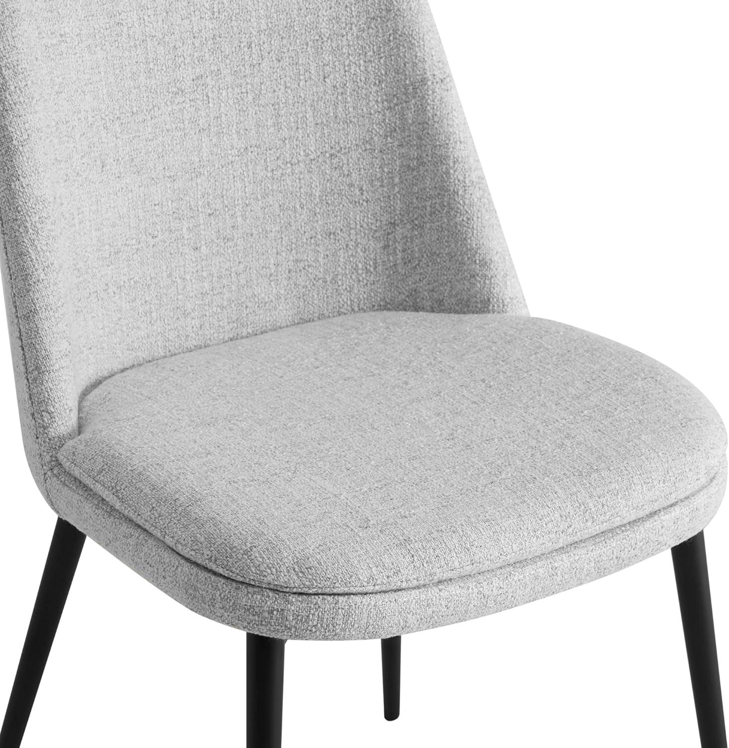 image:imageCHITA MidCentury Padded Dining Chair Modern Upholstered Fabric Dining Room Chair Set of 2 with Metal Legs WhiteWhite in Fabric