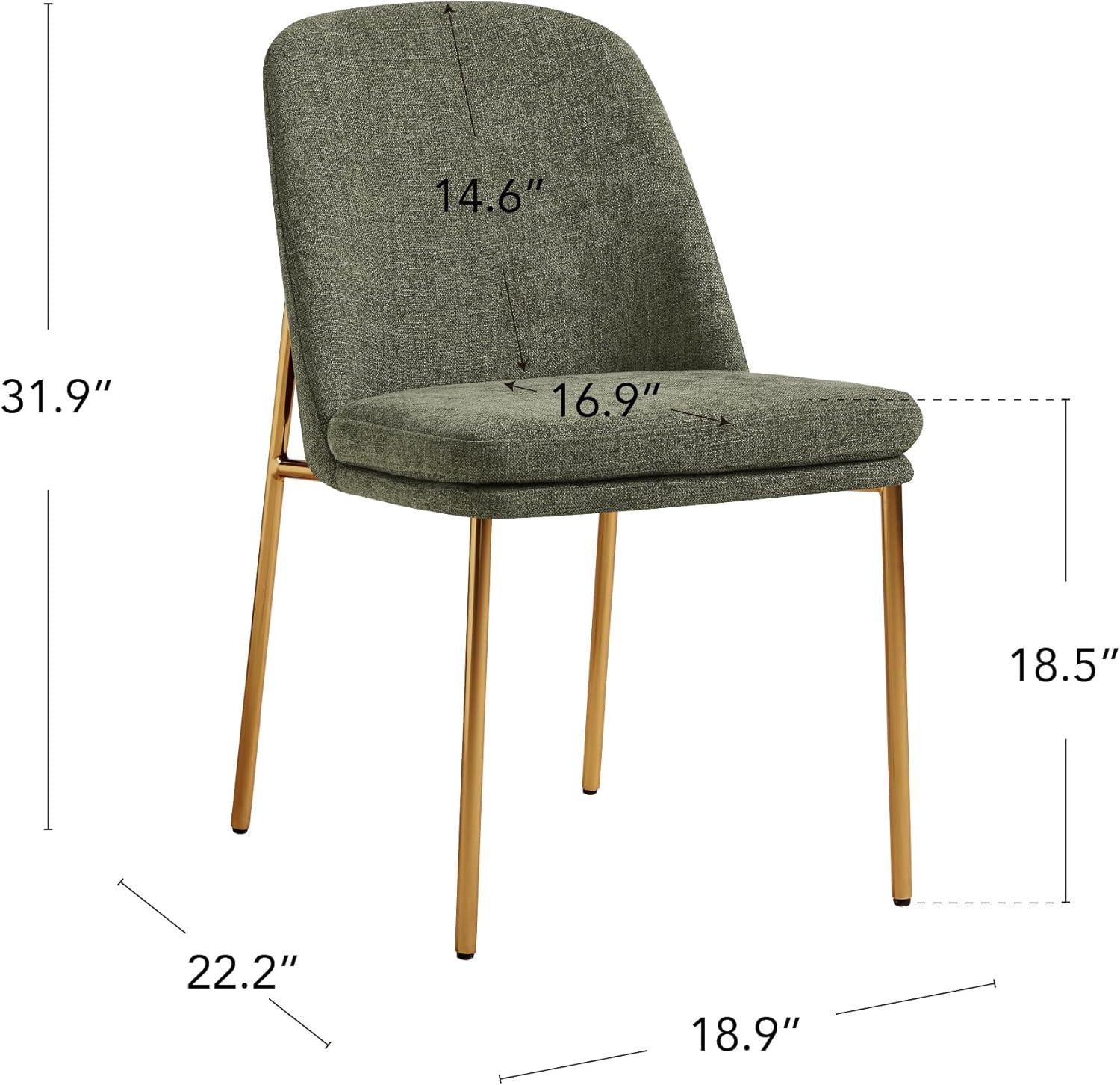 image:imageCHITA Modern Dining Chairs Set of 2 FSC Certified Metal Dining Chair for Dining Room Light GrayMoss Green