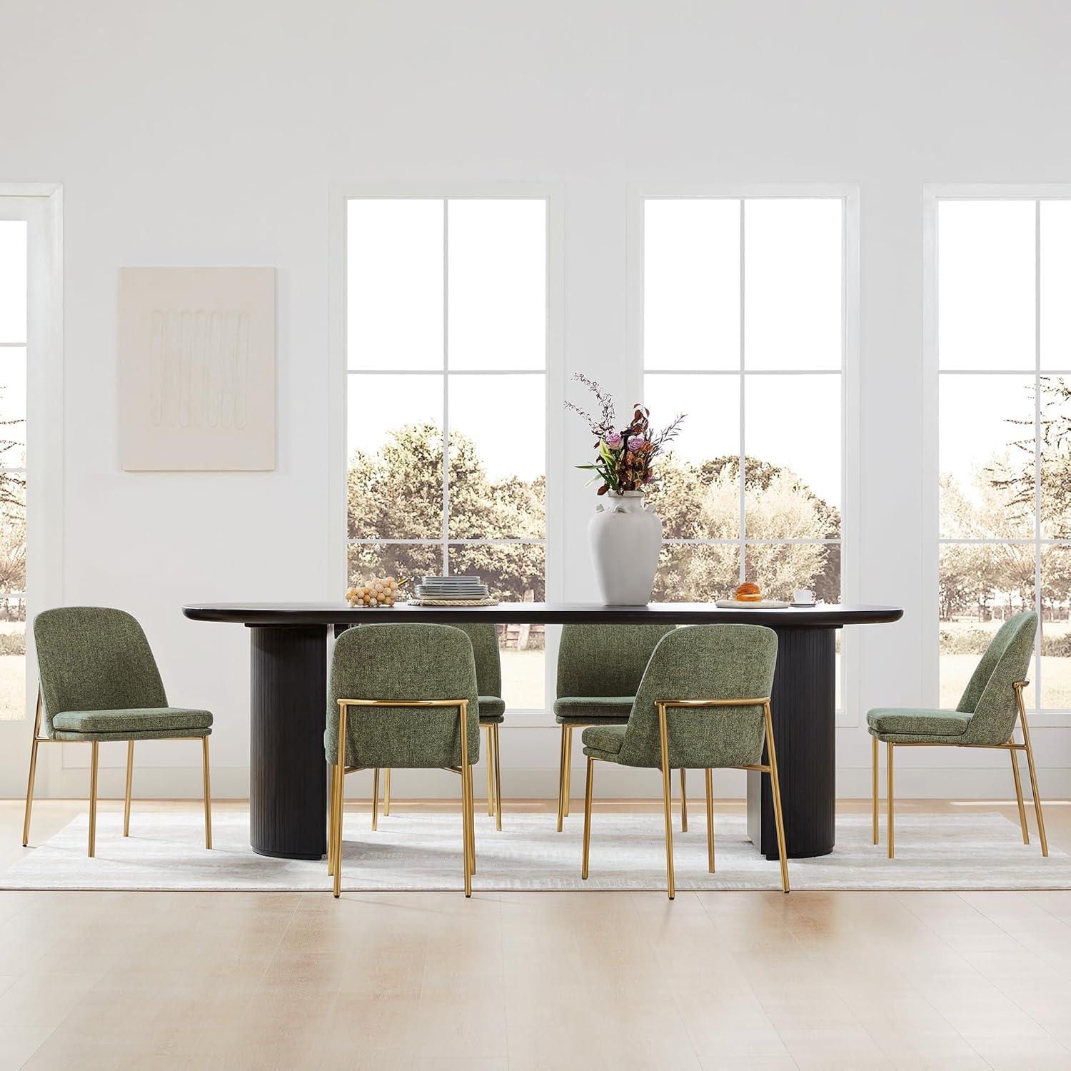 image:imageCHITA Modern Dining Chairs Set of 2 FSC Certified Metal Dining Chair for Dining Room Light GrayMoss Green