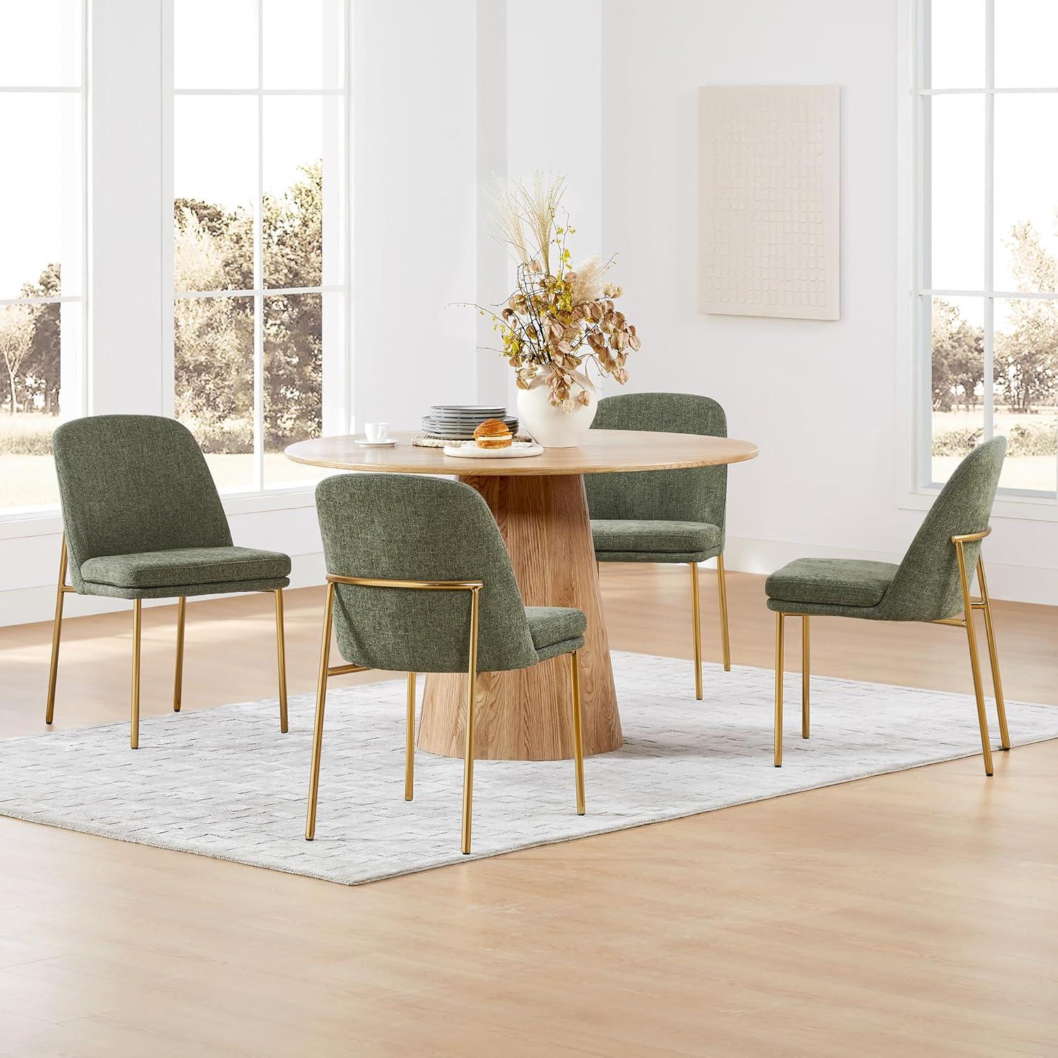 image:imageCHITA Modern Dining Chairs Set of 2 FSC Certified Metal Dining Chair for Dining Room Light GrayMoss Green