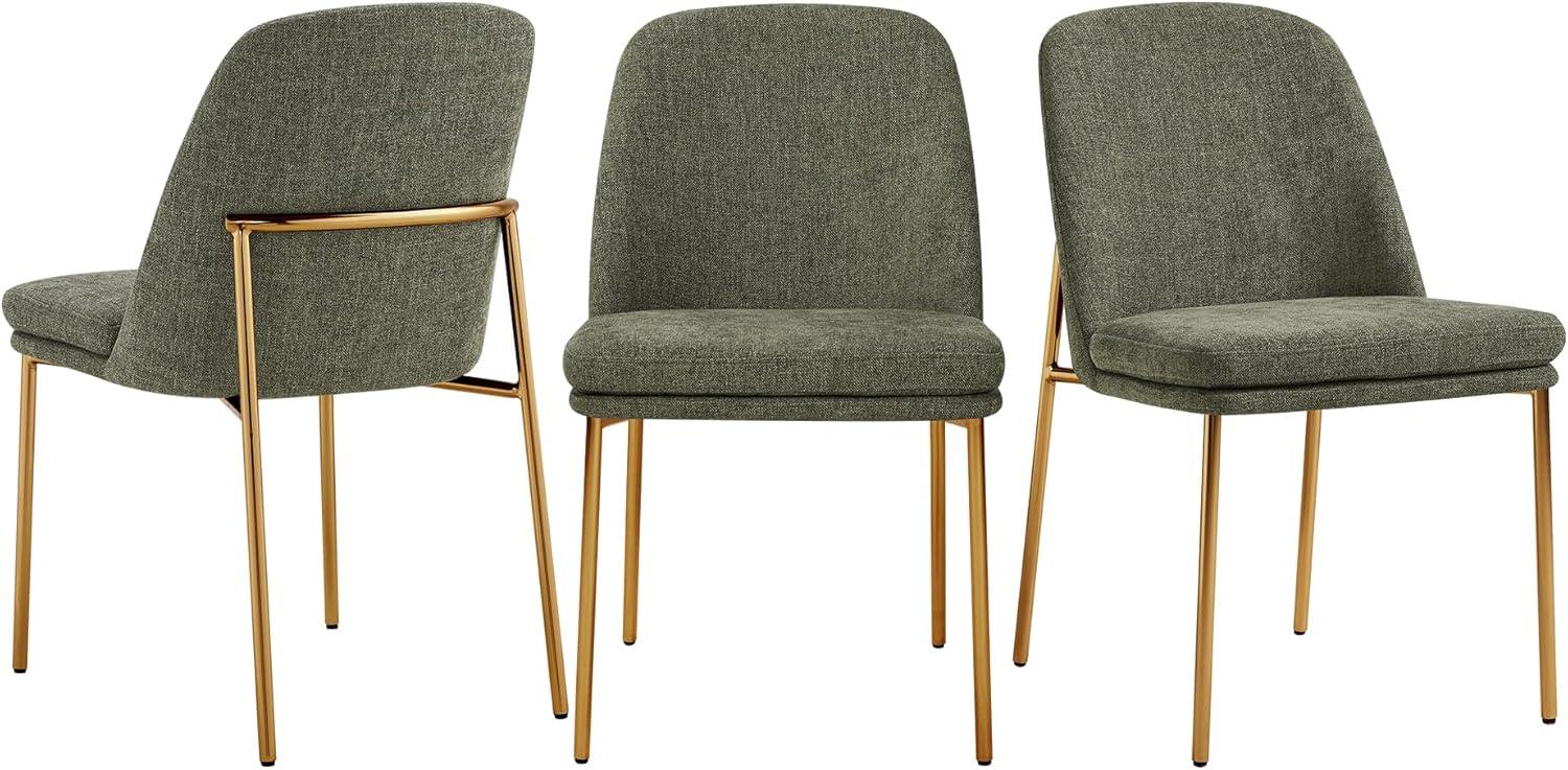 image:imageCHITA Modern Dining Chairs Set of 2 FSC Certified Metal Dining Chair for Dining Room Light GrayMoss Green