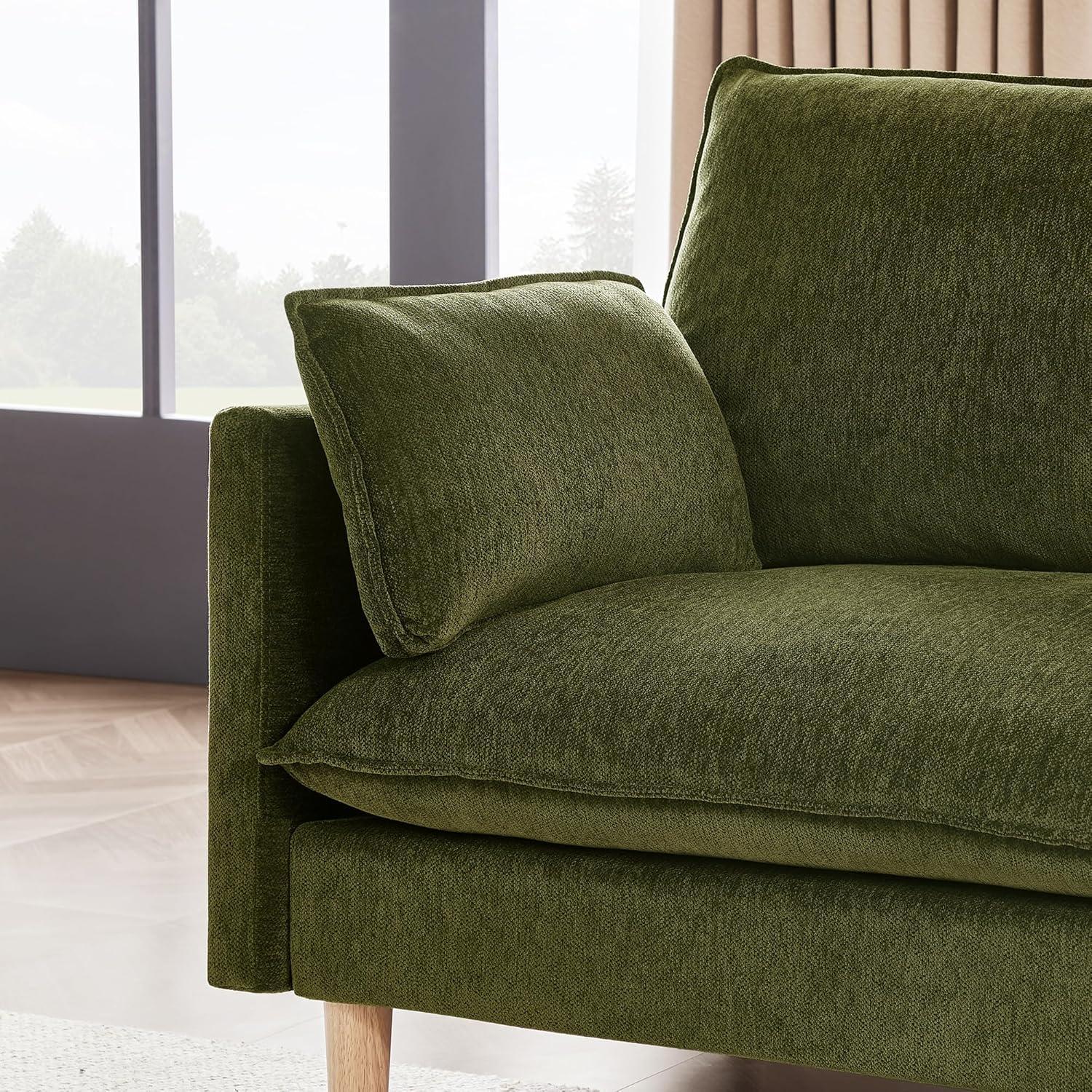image:imageCHITA Modular Sectional Couch LShaped Oversized Cloud Couches for Living Room Mid Century Modern Sectional Sofa Comfy Chenille Sofas with Removable Cushions Moss GreenMoss Green